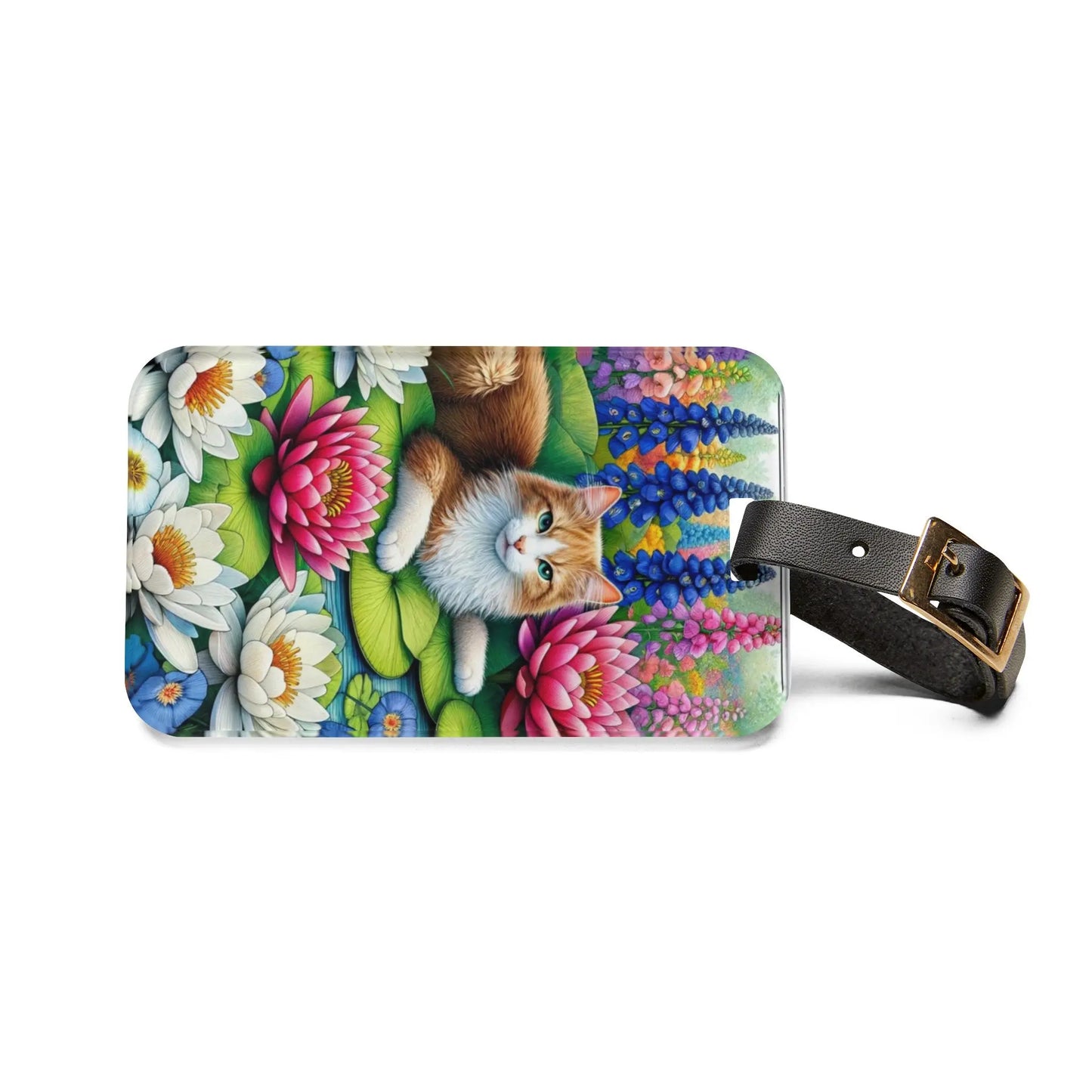 July Birth Flower - Water Lilies and Gladiolus - Luggage Tag - Montecore PawPrints