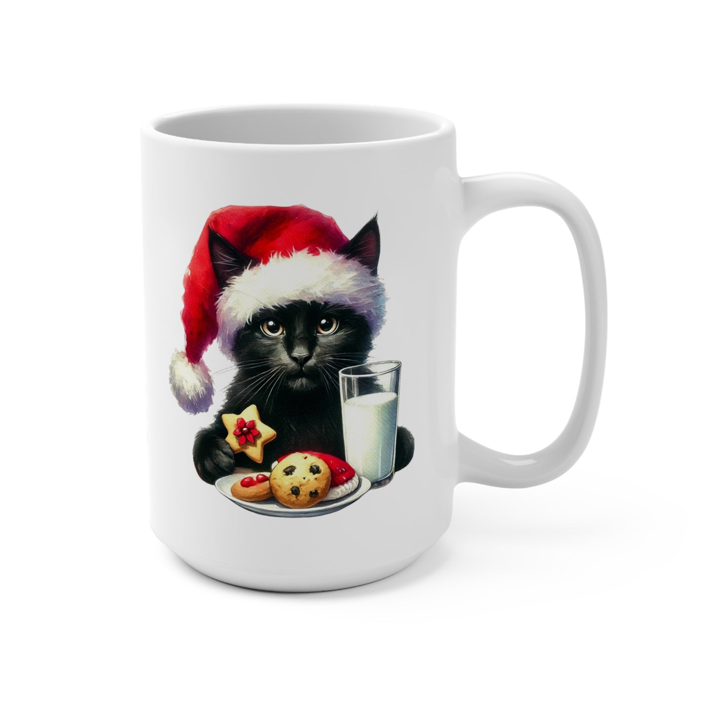 Santa Cookies - Cat Lover - Christmas Mug 15oz   