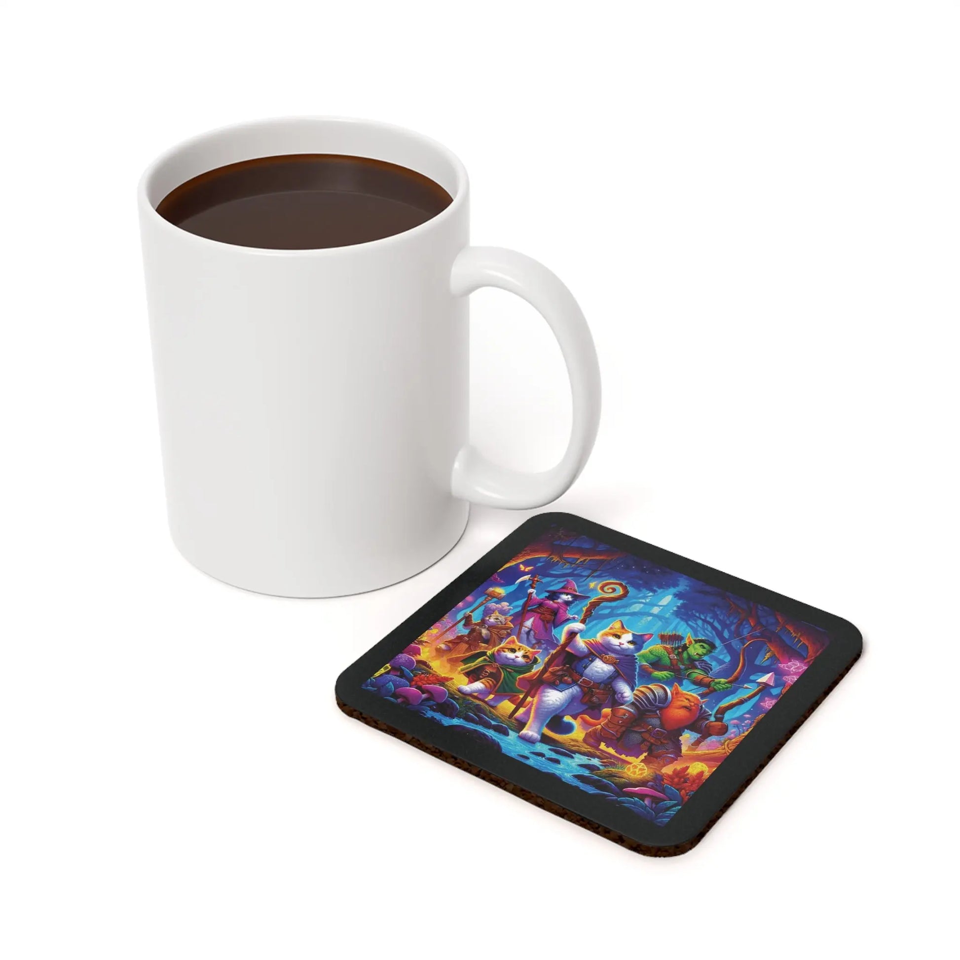 Dungeons and Dragons Adventure - Cat Lover- High Gloss Drink Coaster - Montecore PawPrints