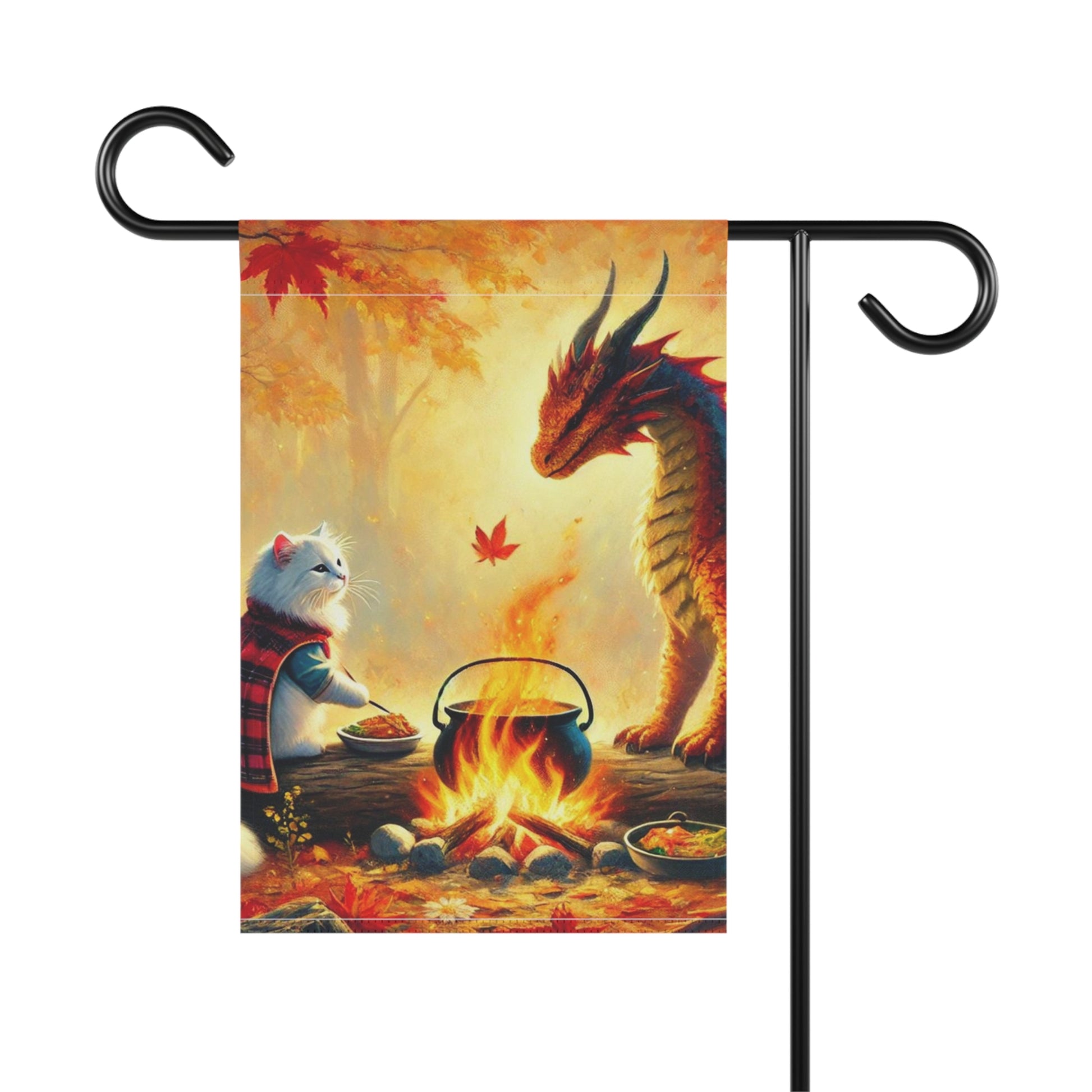 Autumn Dragon Adventures - Cat Lover - Garden & House Banner - Yard Flag   