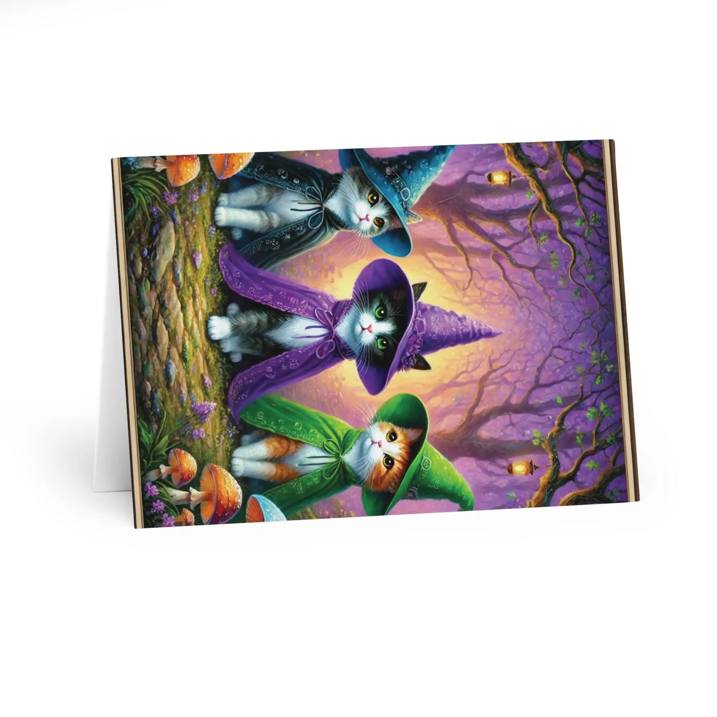 Halloween - Cat Witches Greeting Cards (5 Pack)   