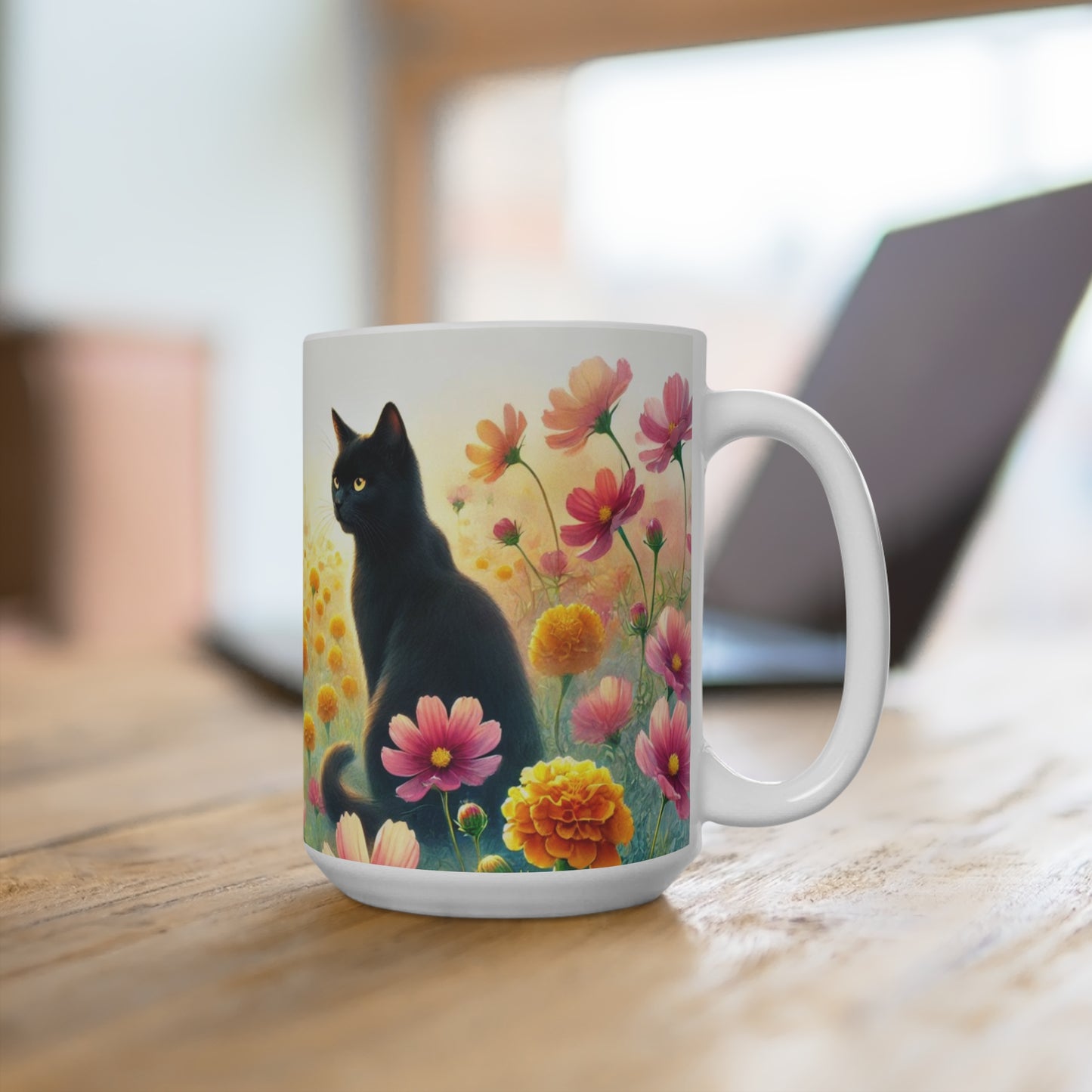 October Birth Month Flowers - Cat Lover - Mug 15oz   