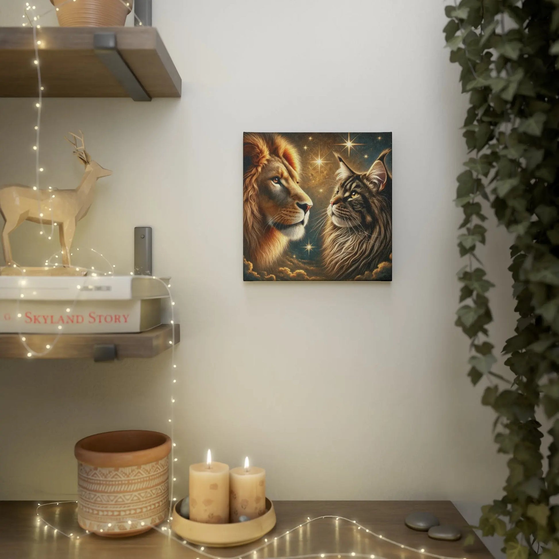 Leo Lion - Maine Coon - Wall Art Decor 8x8   