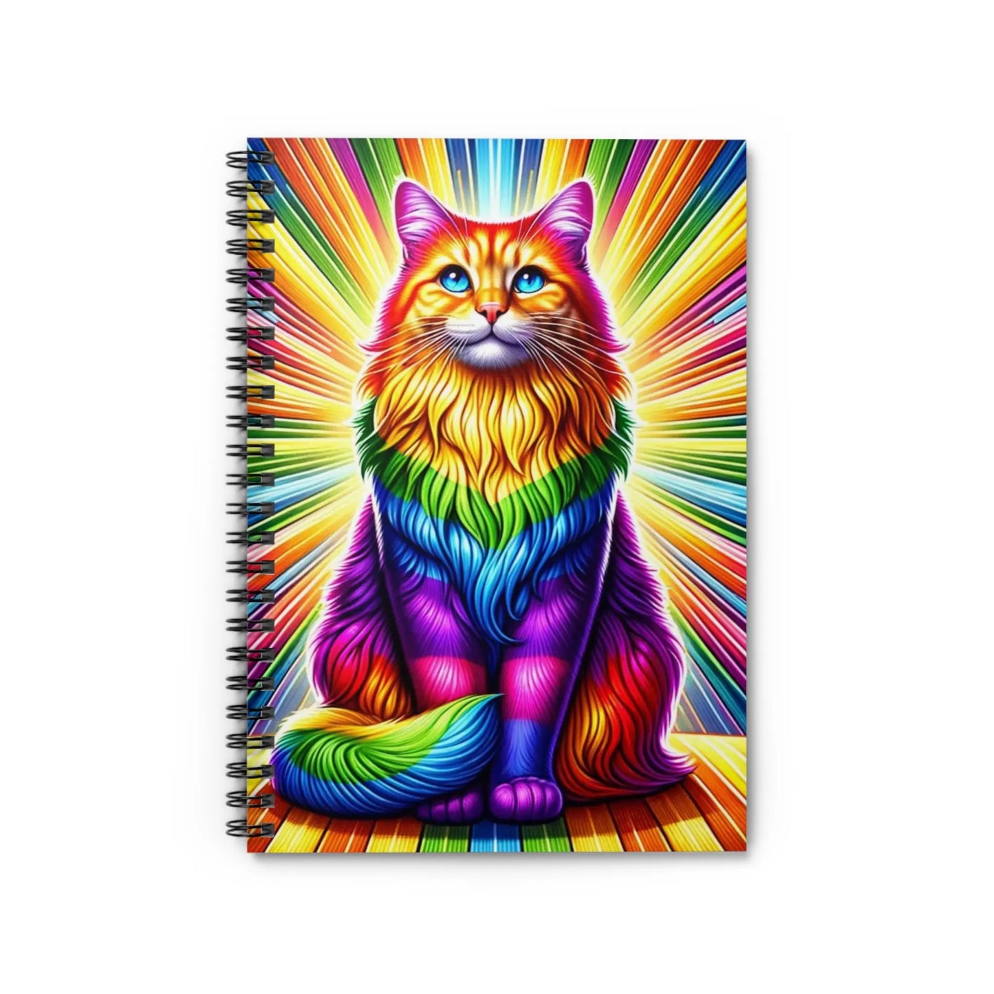 Rainbow Fluffy Cat- Spiral Notebook - Ruled Line - Montecore PawPrints