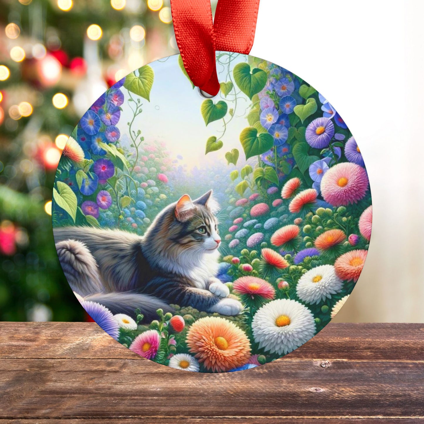 September Birth Flower - Cat Lover - Ornament   