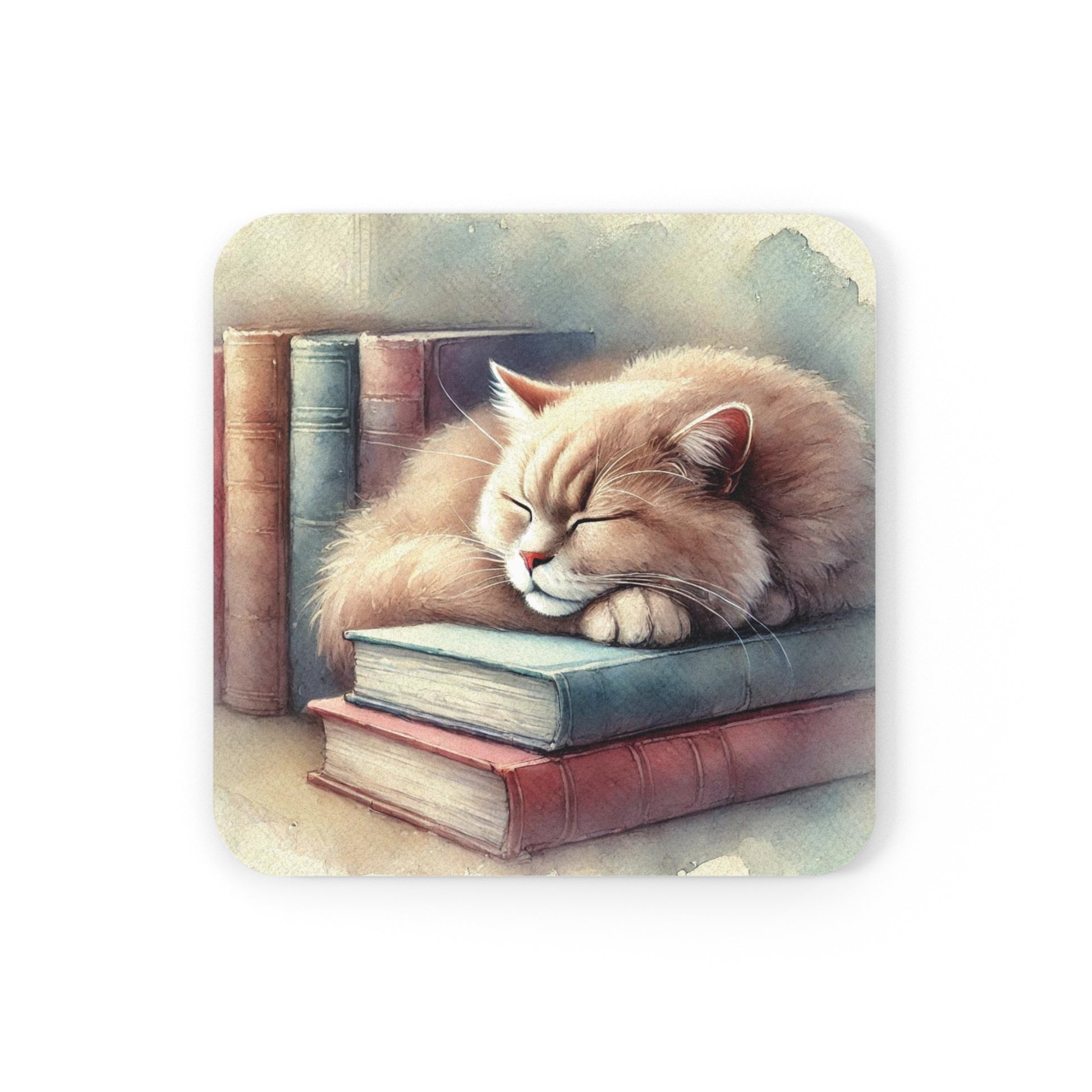 Book Lover - Cat Naps - High Gloss Drink Coaster   