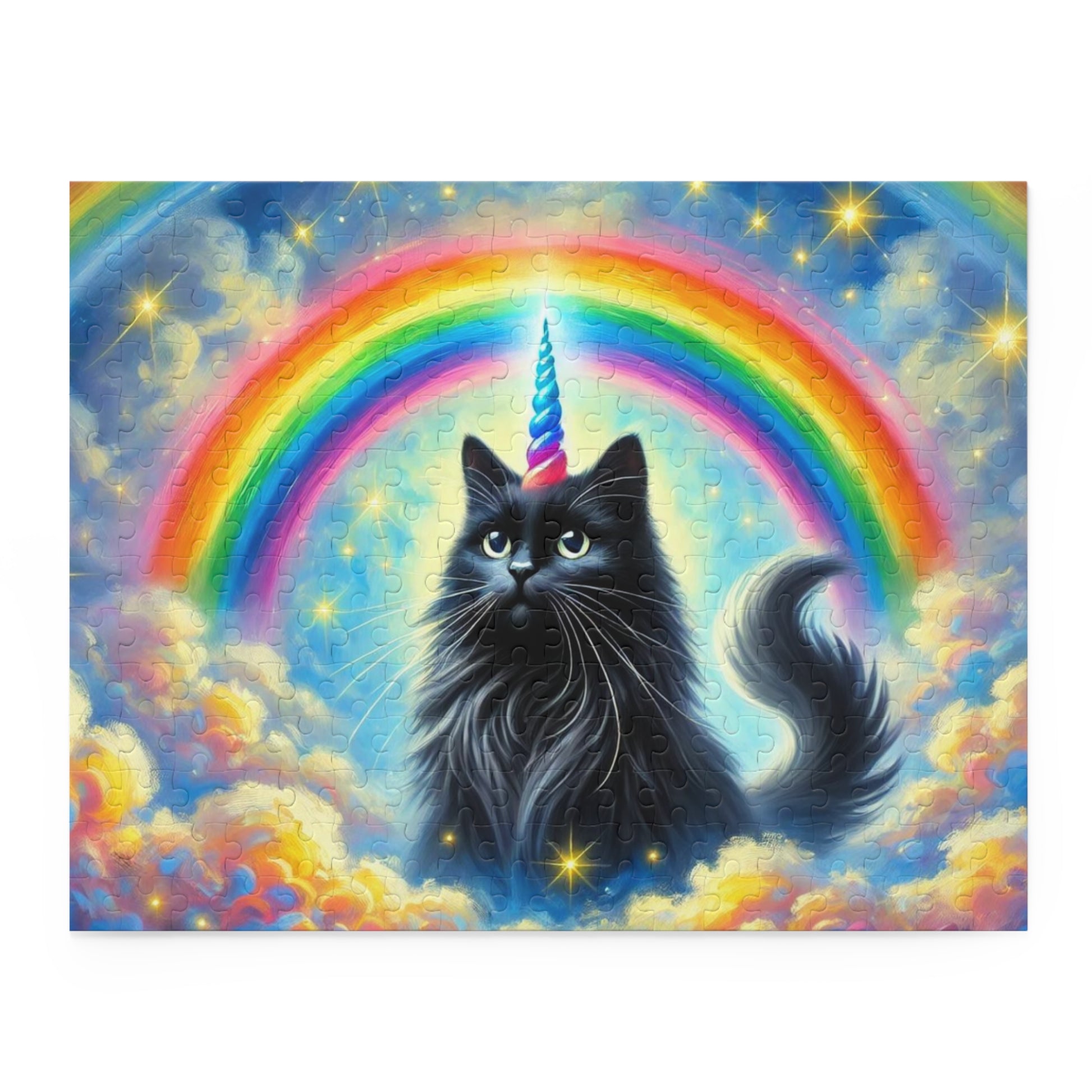 Caticorn in the Clouds - Cat Unicorn Rainbows - Puzzle - Cat Lover Gift 120, 252, or 500 -piece options   