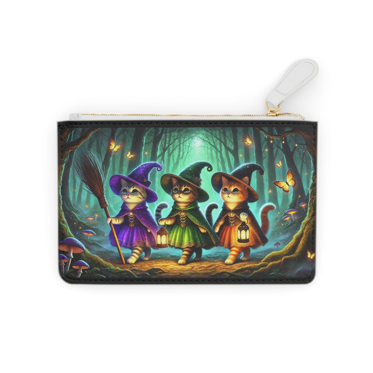 Witchy Cat  -  Mini Clutch Bag - Halloween Accessory   