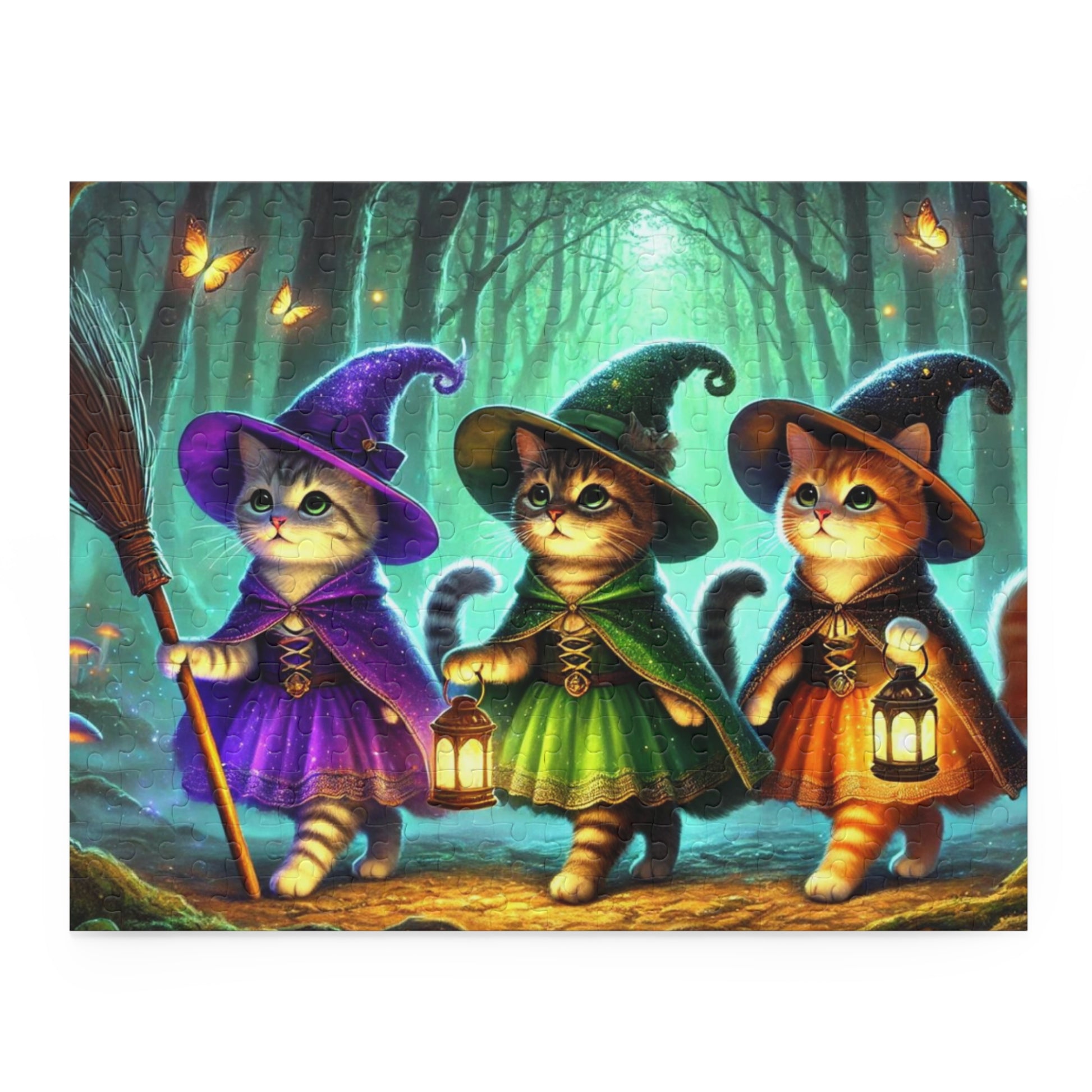 Halloween Cat Witch Puzzle - Cat Lover Gift 120, 252, or 500 -piece options   