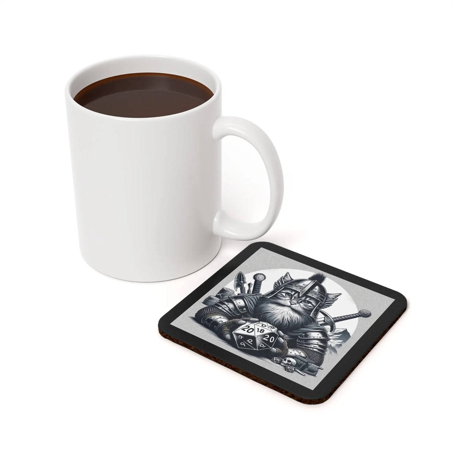 Dungeons and Dragons Cat Dwarf - Drink Coaster - Montecore PawPrints