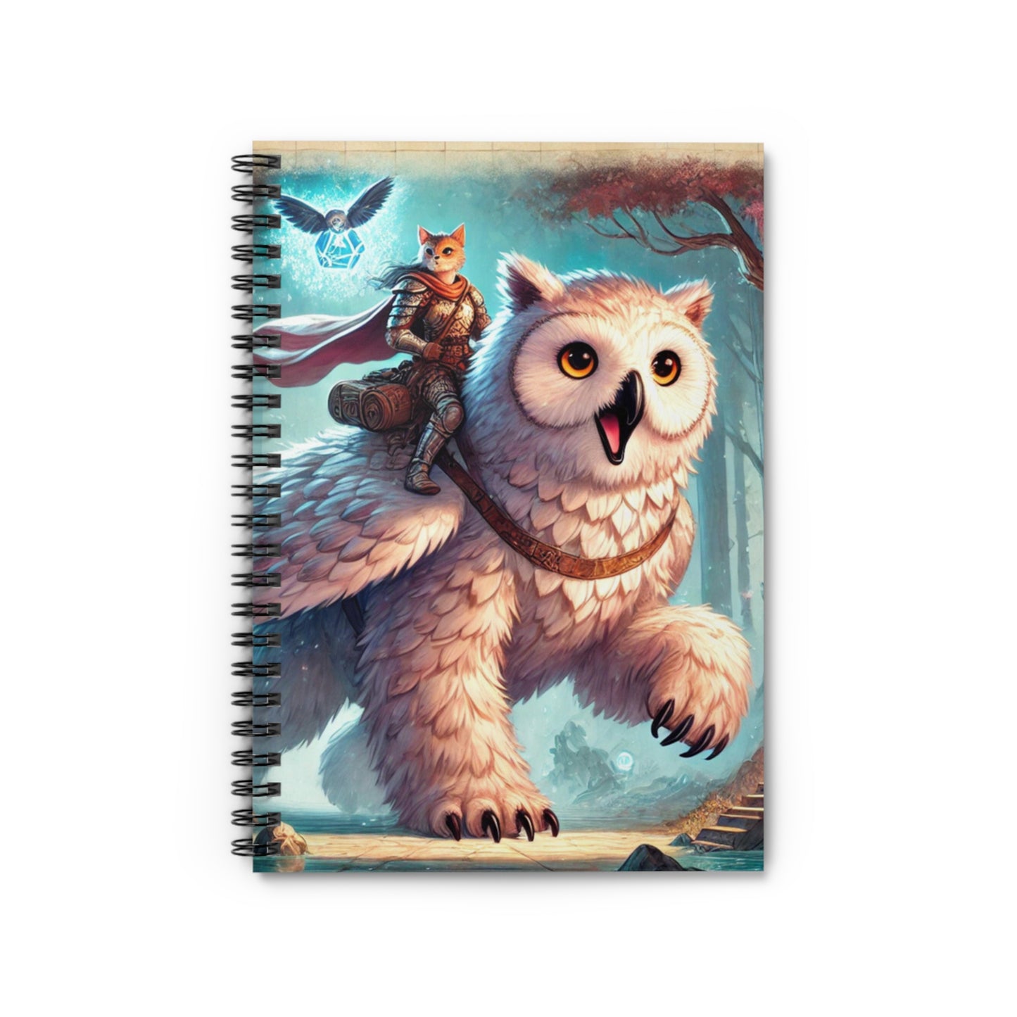 Bear Owl - Cat Rider - Dungeons and Dragons - Spiral Notebook - Ruled Line   