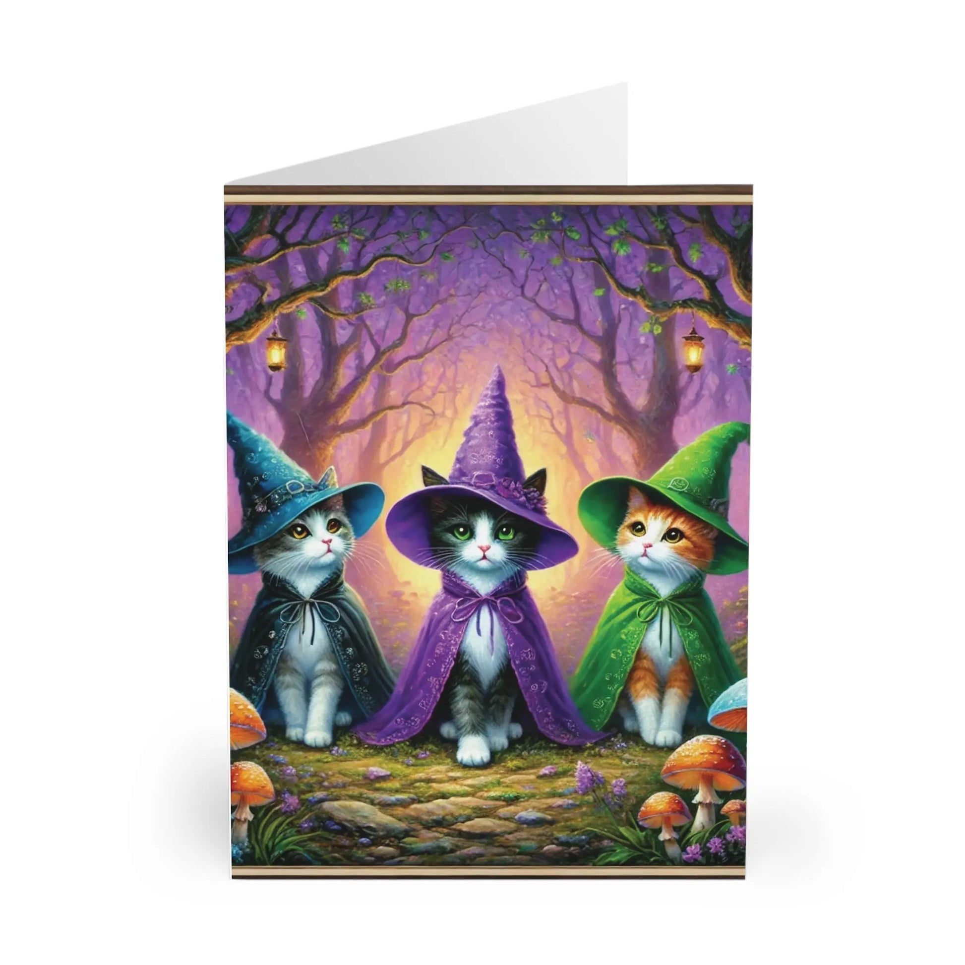 Halloween - Cat Witches Greeting Cards (5 Pack)   