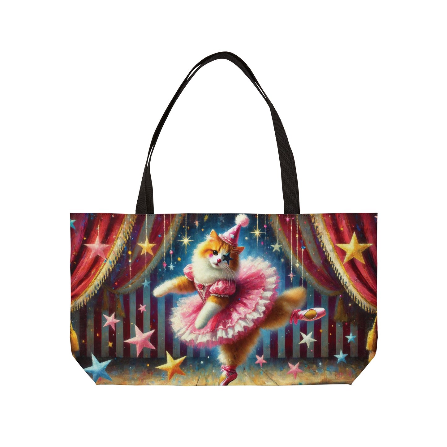 Circus Cat Clown Ballerina  - Weekender Tote Bag   