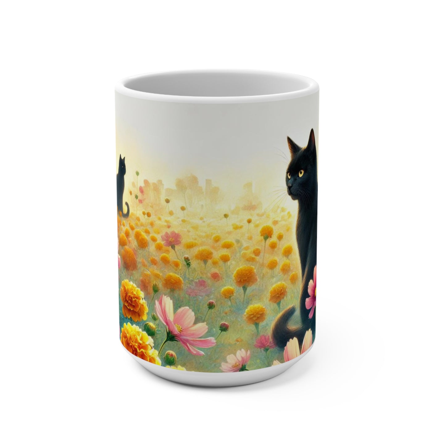 October Birth Month Flowers - Cat Lover - Mug 15oz   