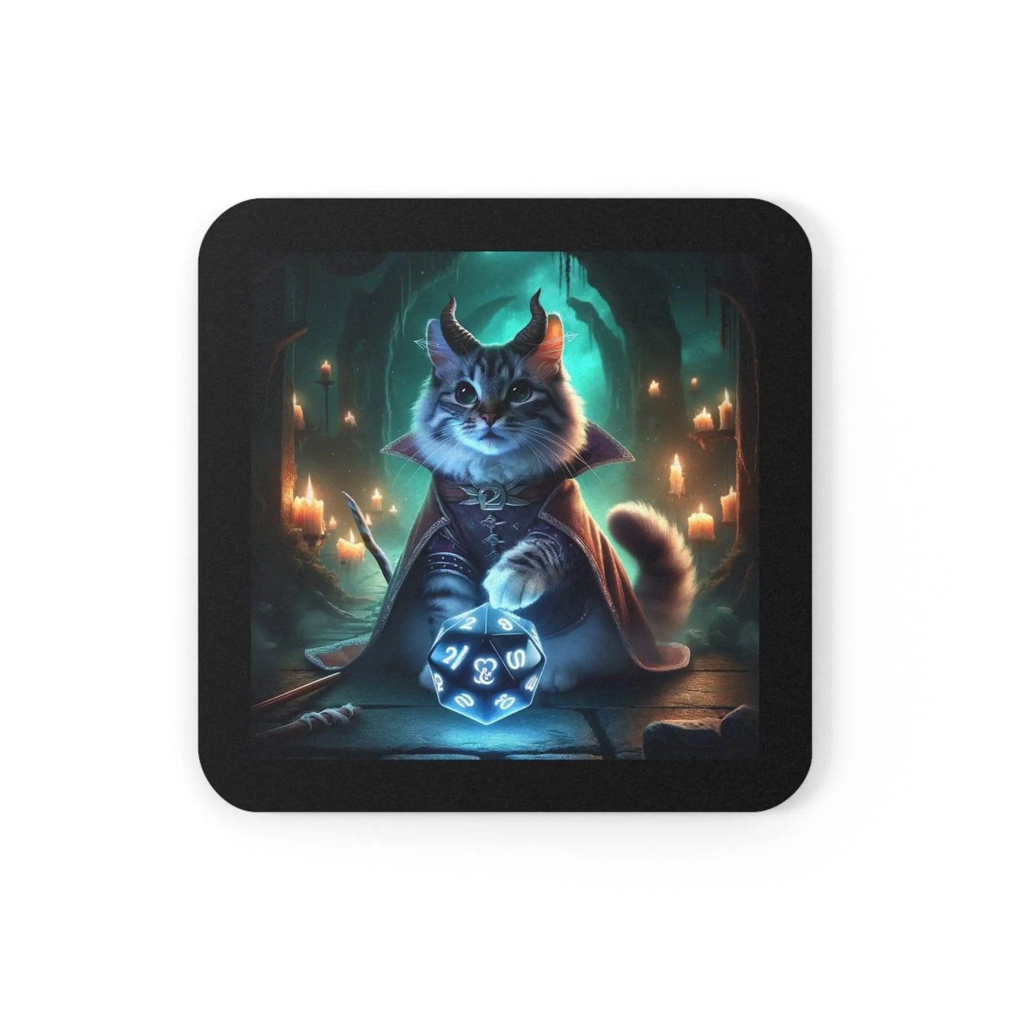 Dungeons and Dragons Cat Teethling - Drink Coaster - Montecore PawPrints