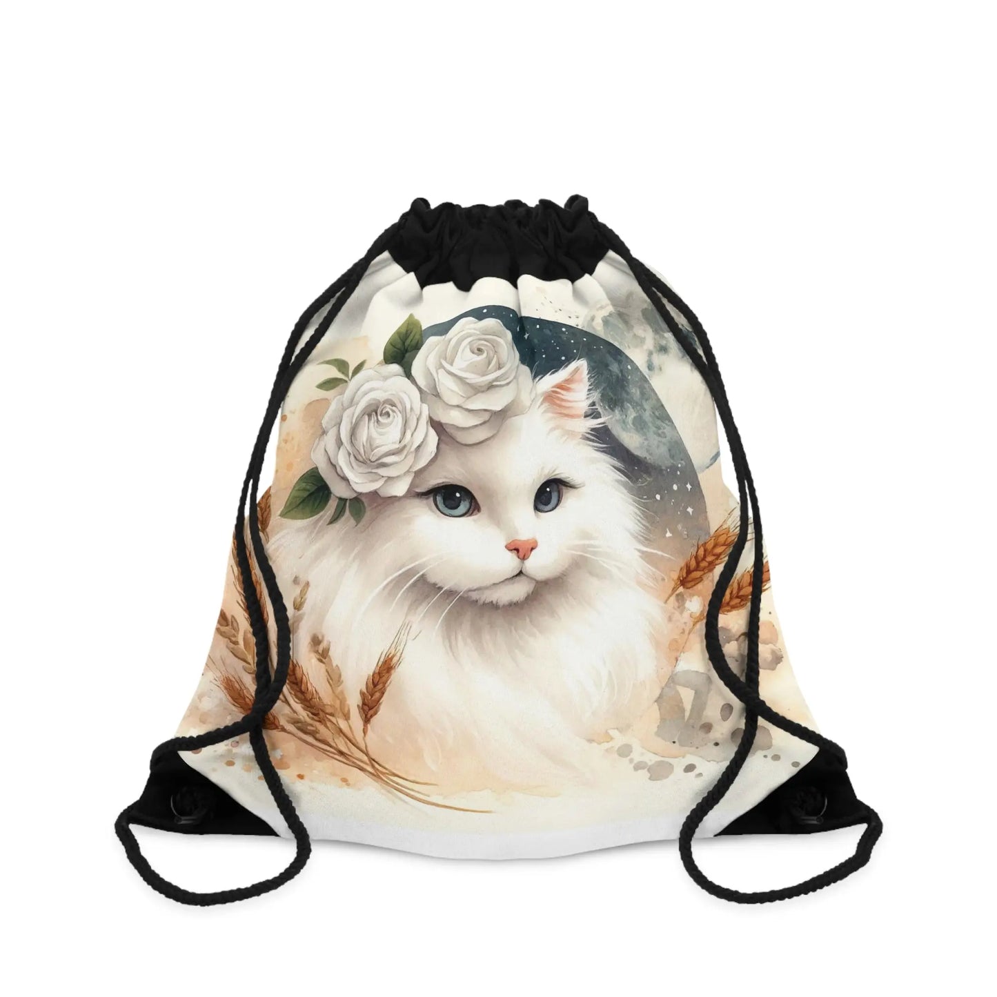 Virgo - White Cat - Drawstring Bag   