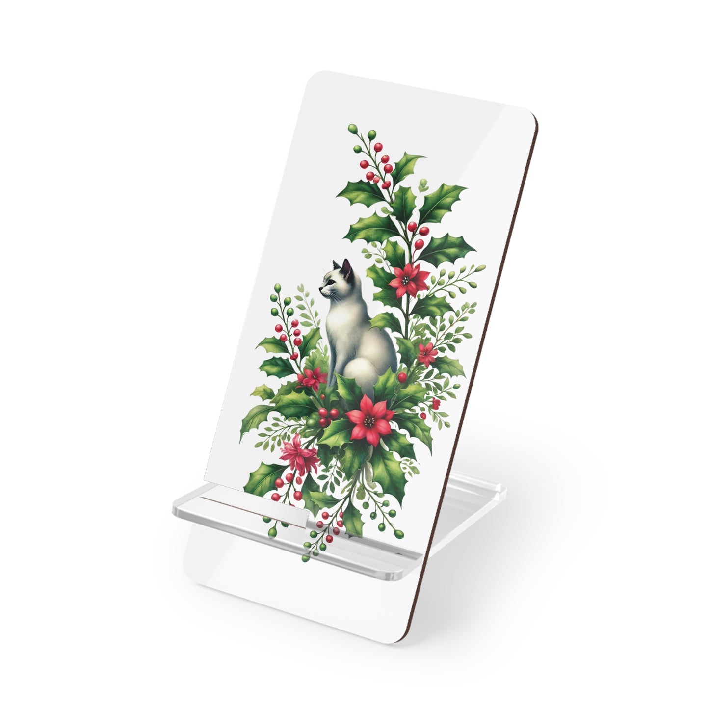 December Birth Flower - Cat Lover - Mobile Phone Stand for Smartphones   