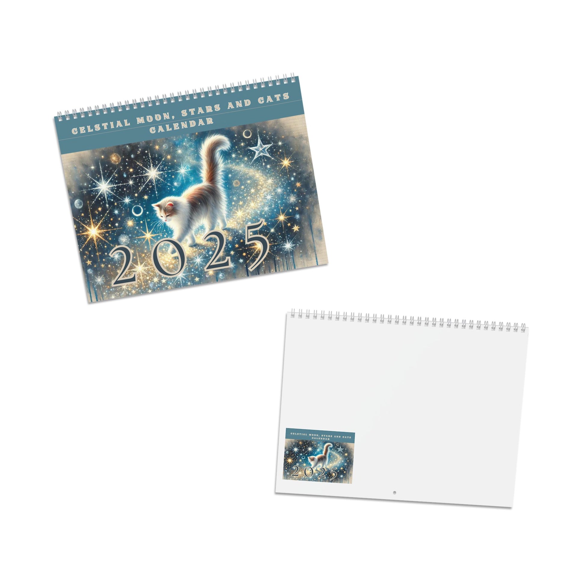 Celestial Cats in the Sky - Sun Moon and Stars - Calendar (2025)   