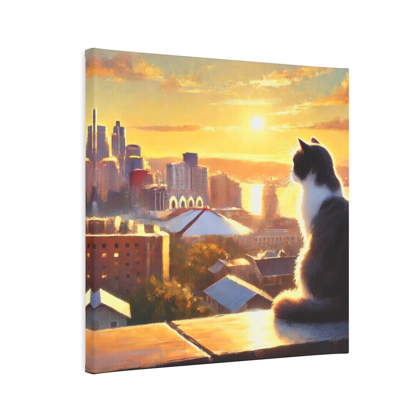 City Sunset - Cat Lovers - Wall Art Decor   