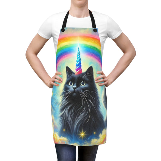 Caticorn in the Clouds - Cat Unicorn Rainbow Apron (AOP)   