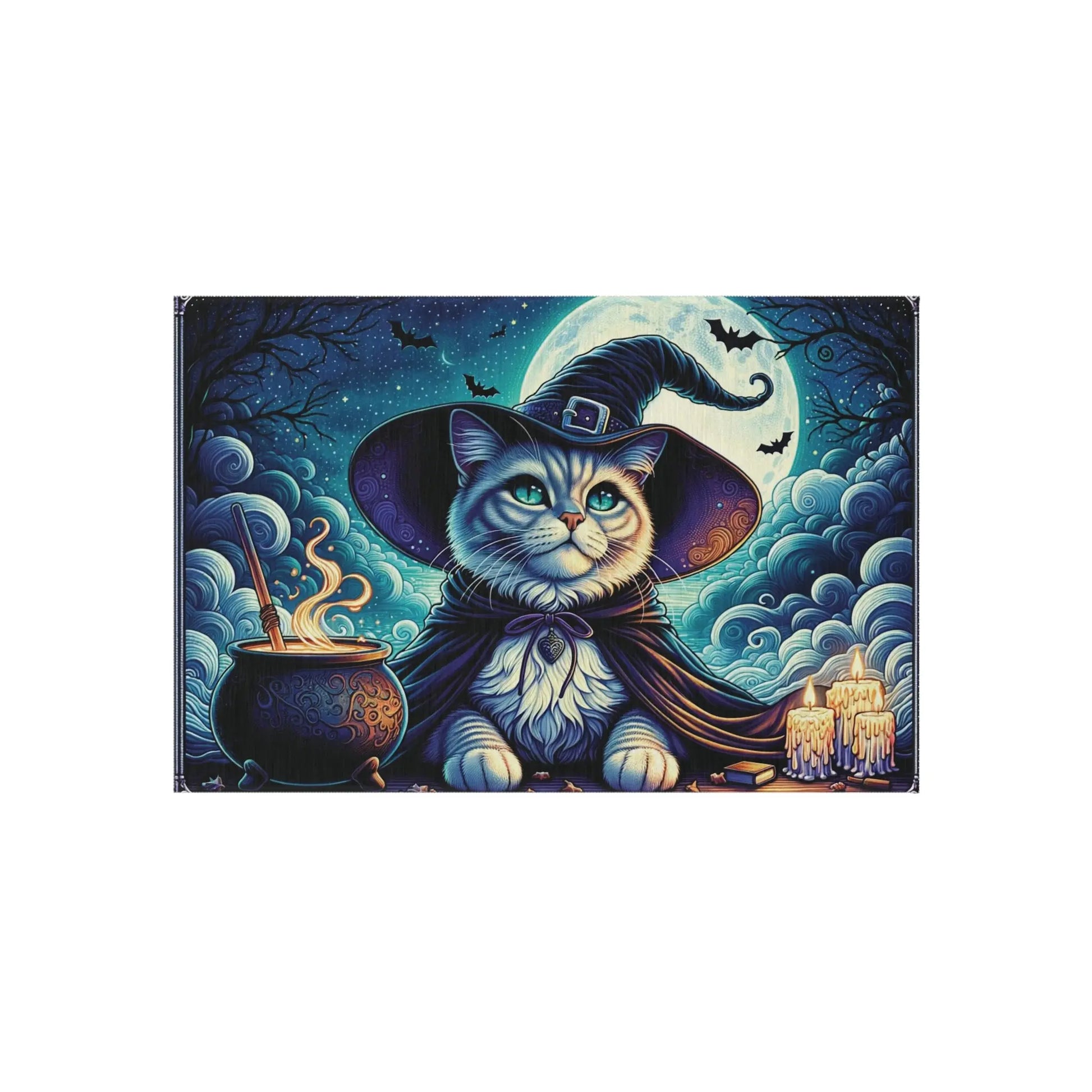 Cat Witch - Cat Lover Decor - Indoor/Outdoor Rug - Montecore PawPrints