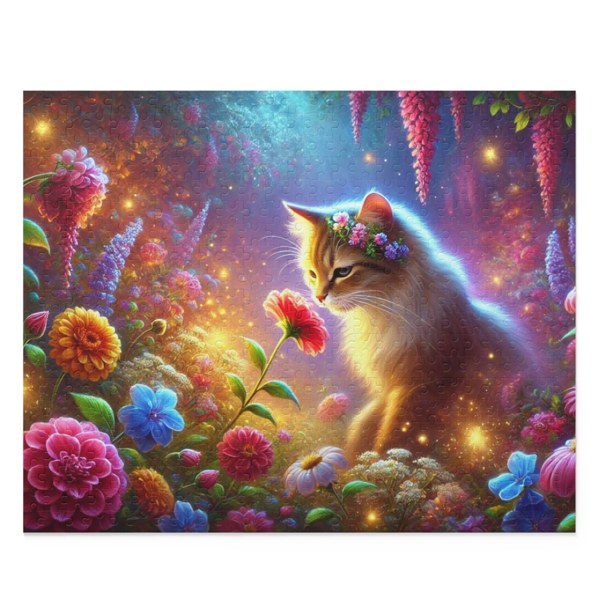 Magic Flower Garden Puzzle - Cat Lover Gift 120, 252, or 500 -piece options   