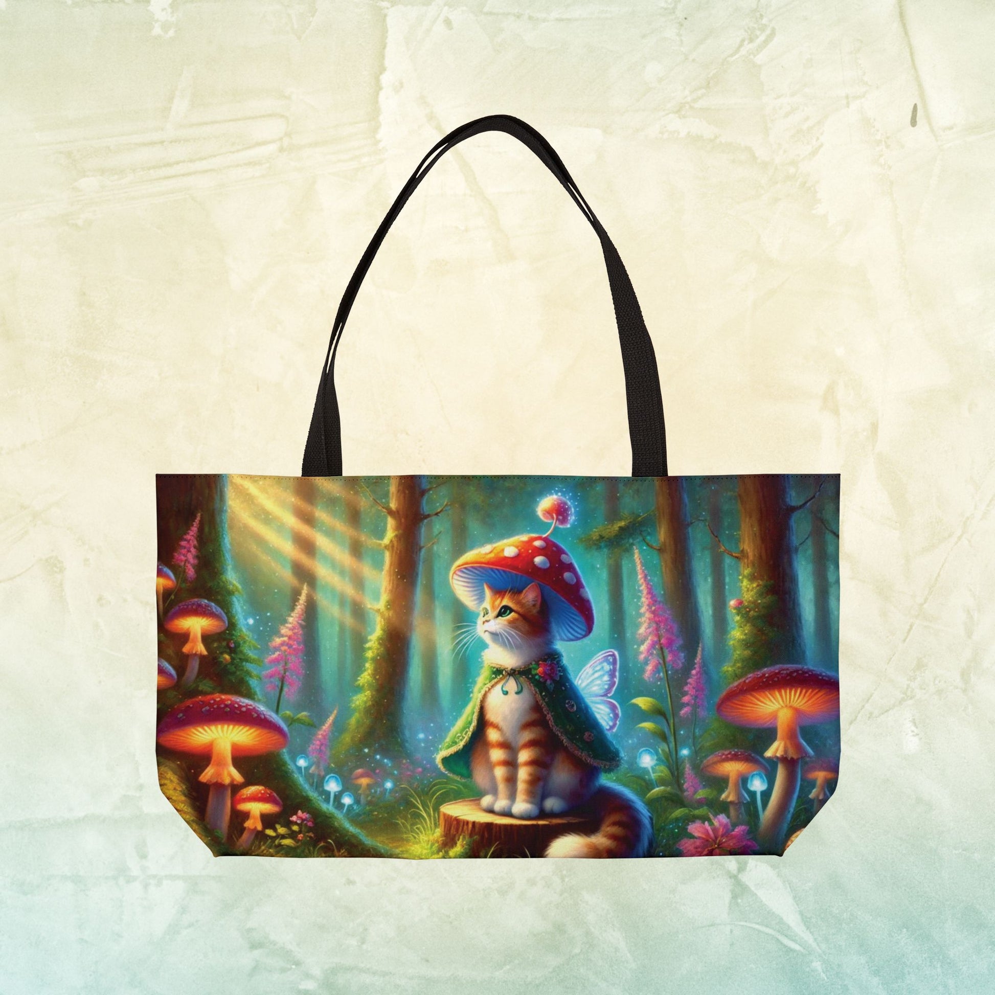 Mushroom Magic - Orange Cat Fairy - Weekender Tote Bag   