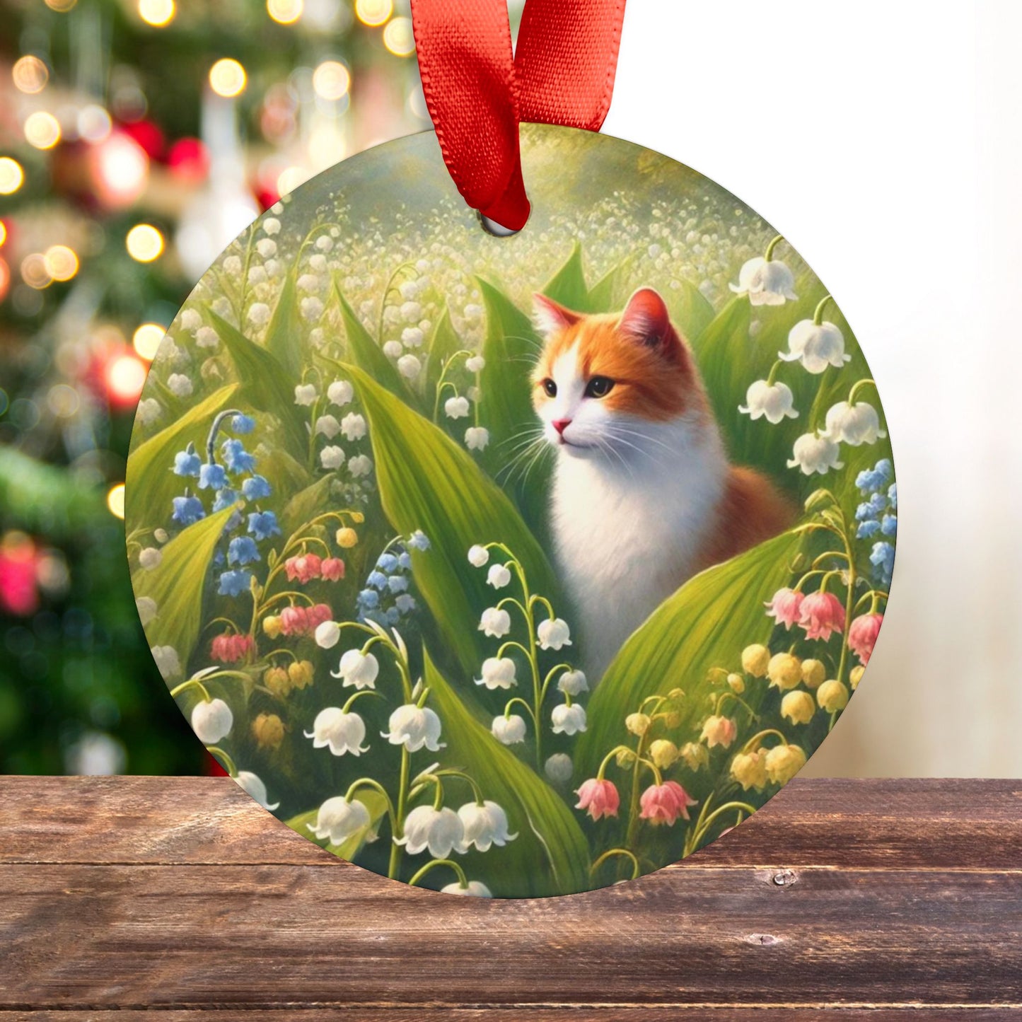 May Birth Flower - Cat Lover - Ornament   