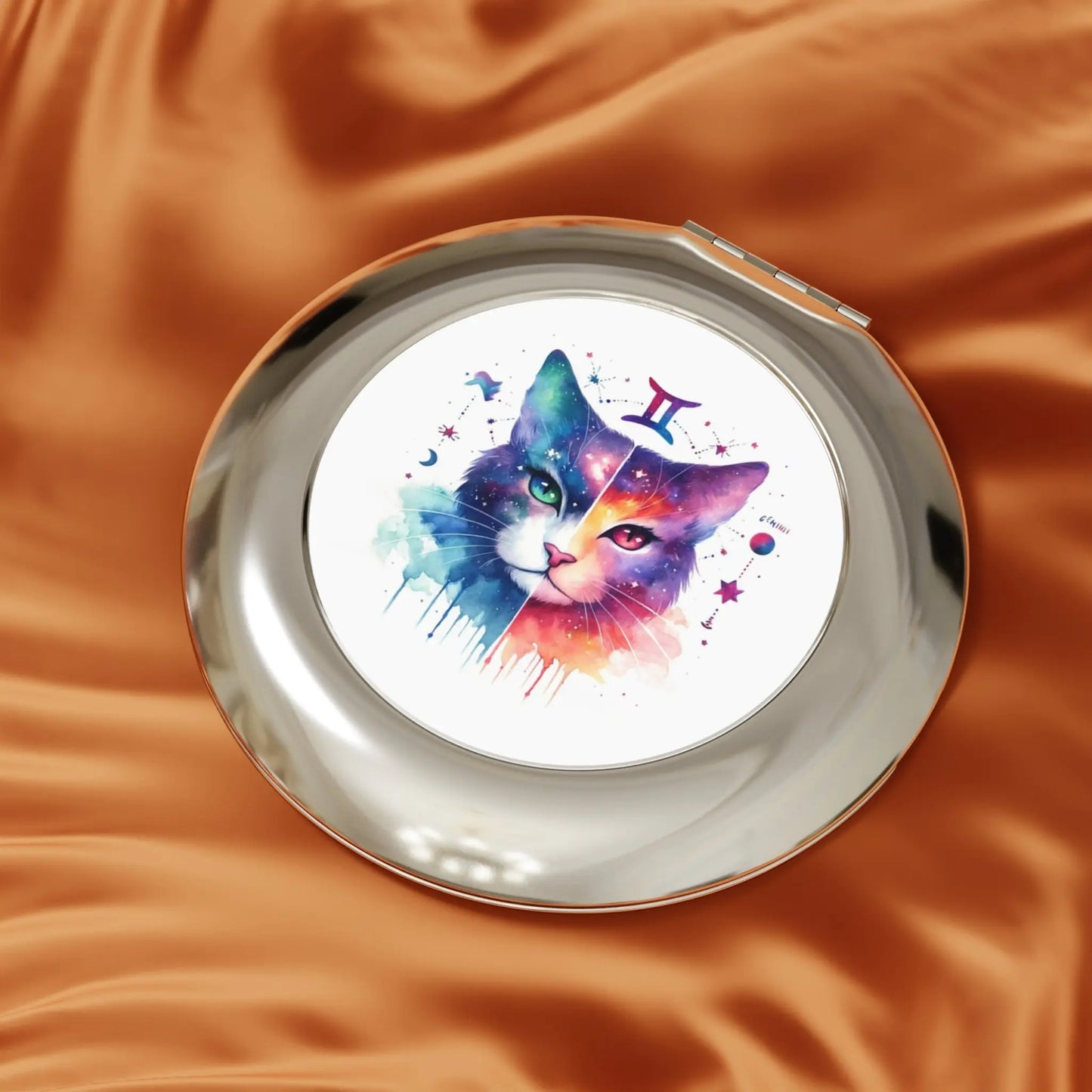 Gemini - Cat Lover - Compact Travel Mirror   