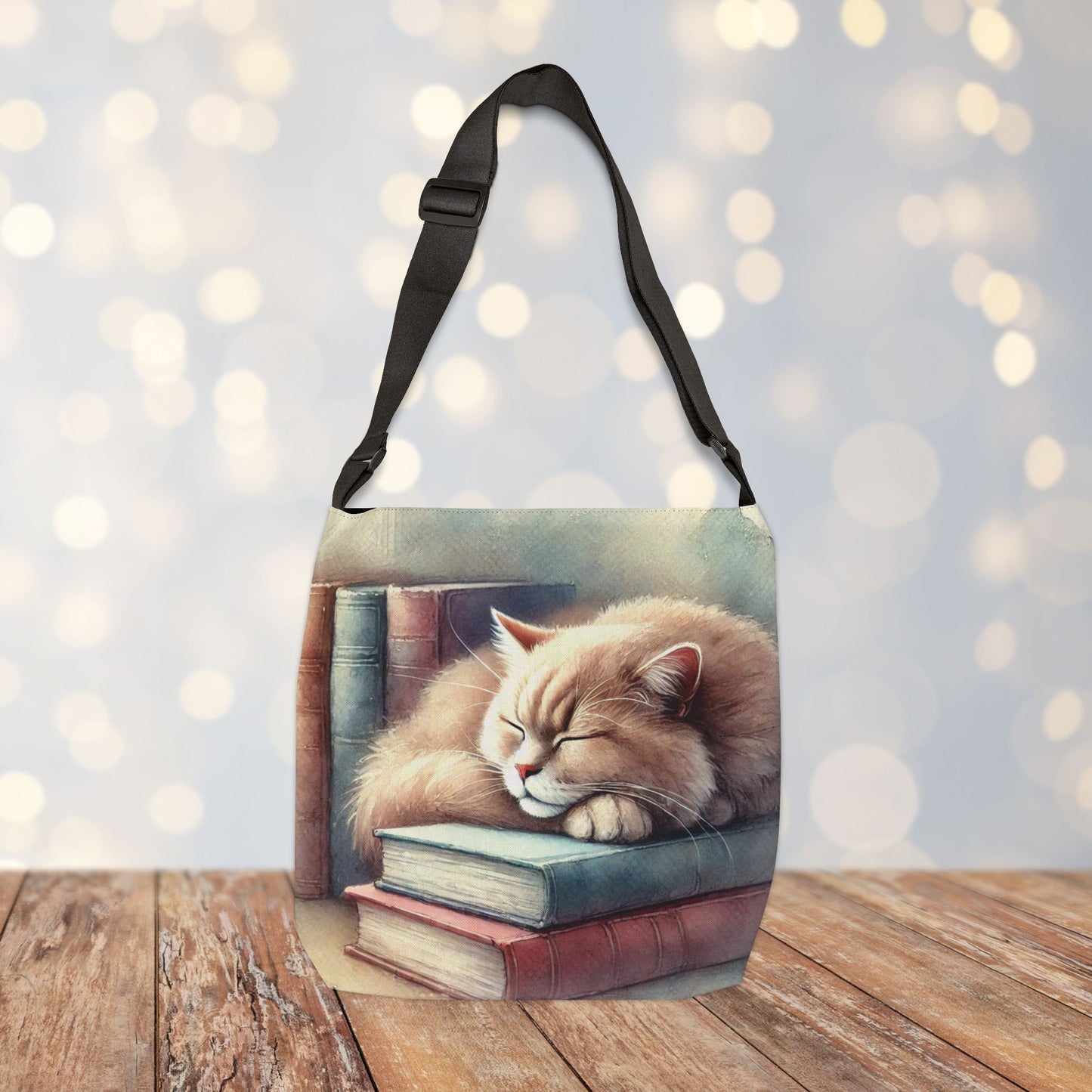 Cat Naps - Book Bag  - Adjustable Strap Tote Bag   