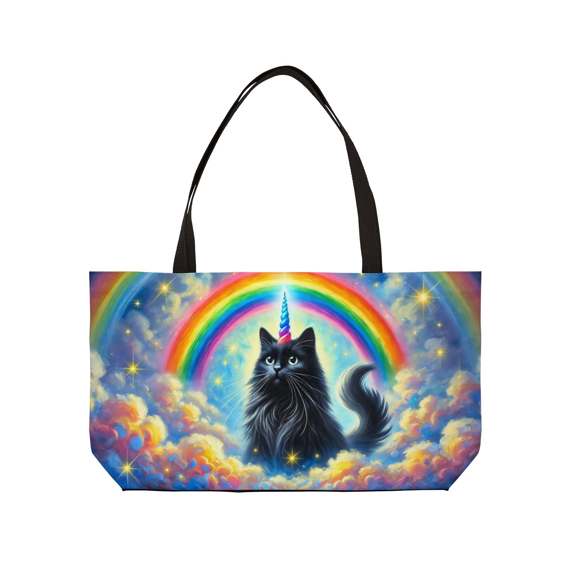 Caticorn in the Clouds - Cat Unicorn Rainbow - Weekender Tote Bag   