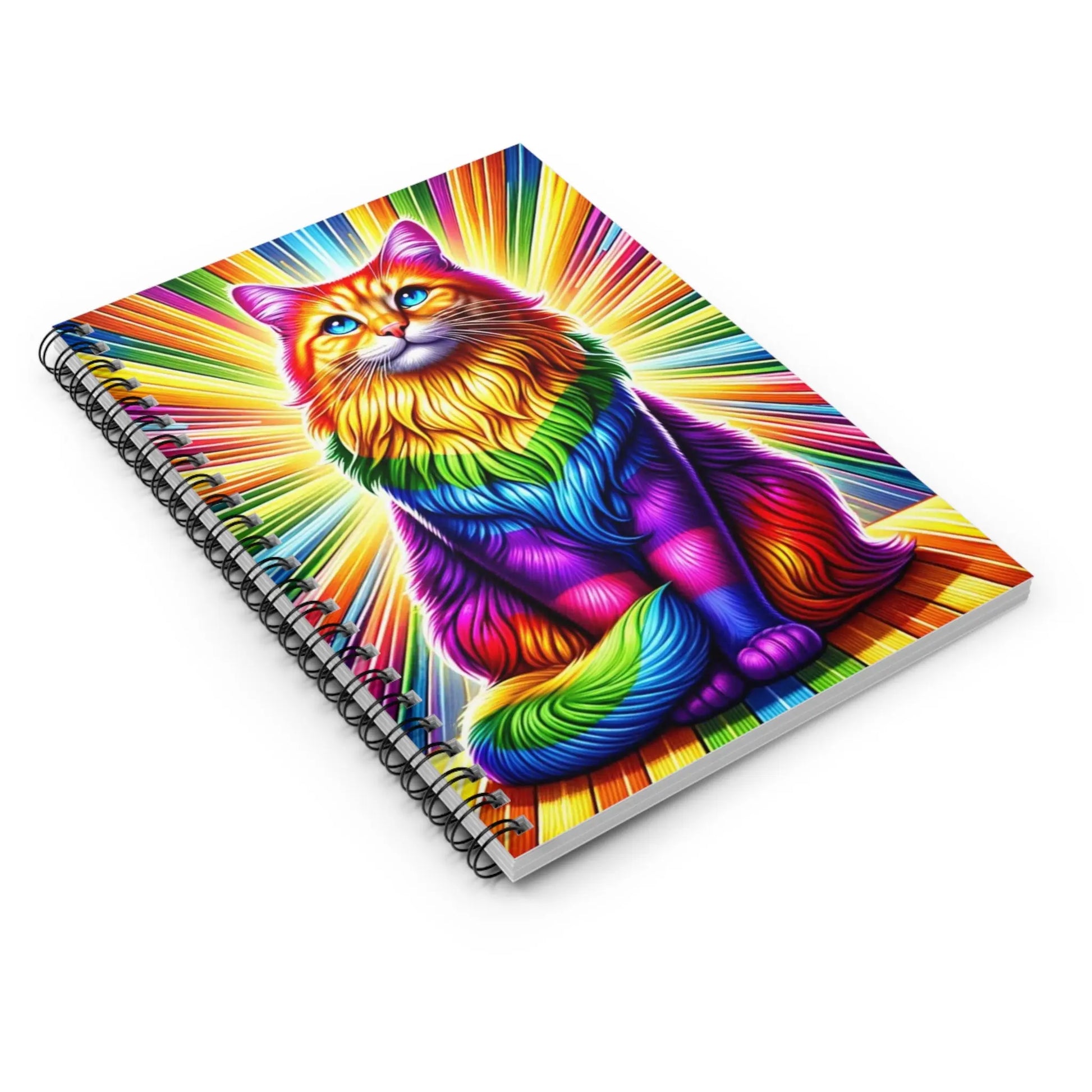 Rainbow Fluffy Cat- Spiral Notebook - Ruled Line - Montecore PawPrints