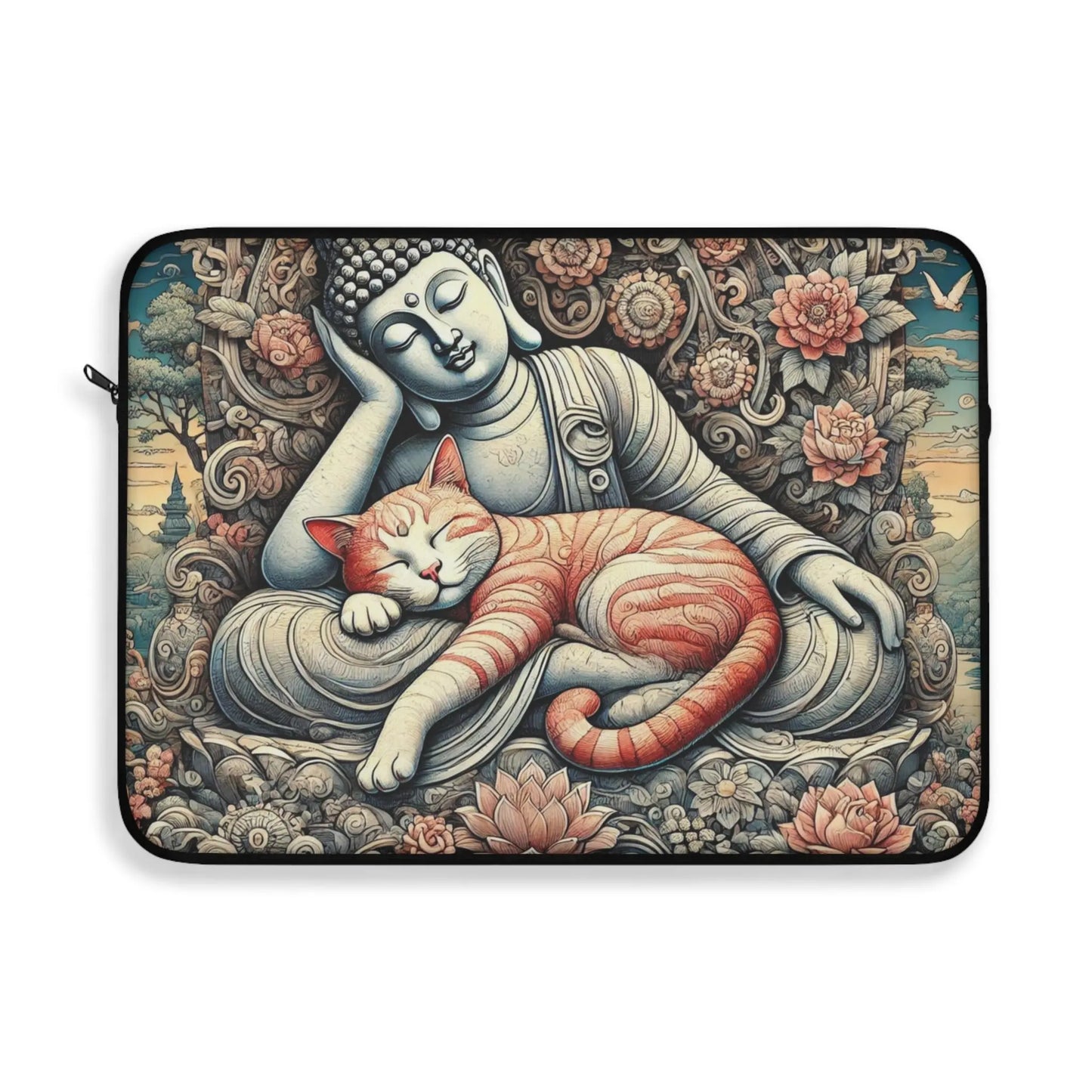 Resting Buddha Cat Naps - Cat Lover - Laptop Sleeve   