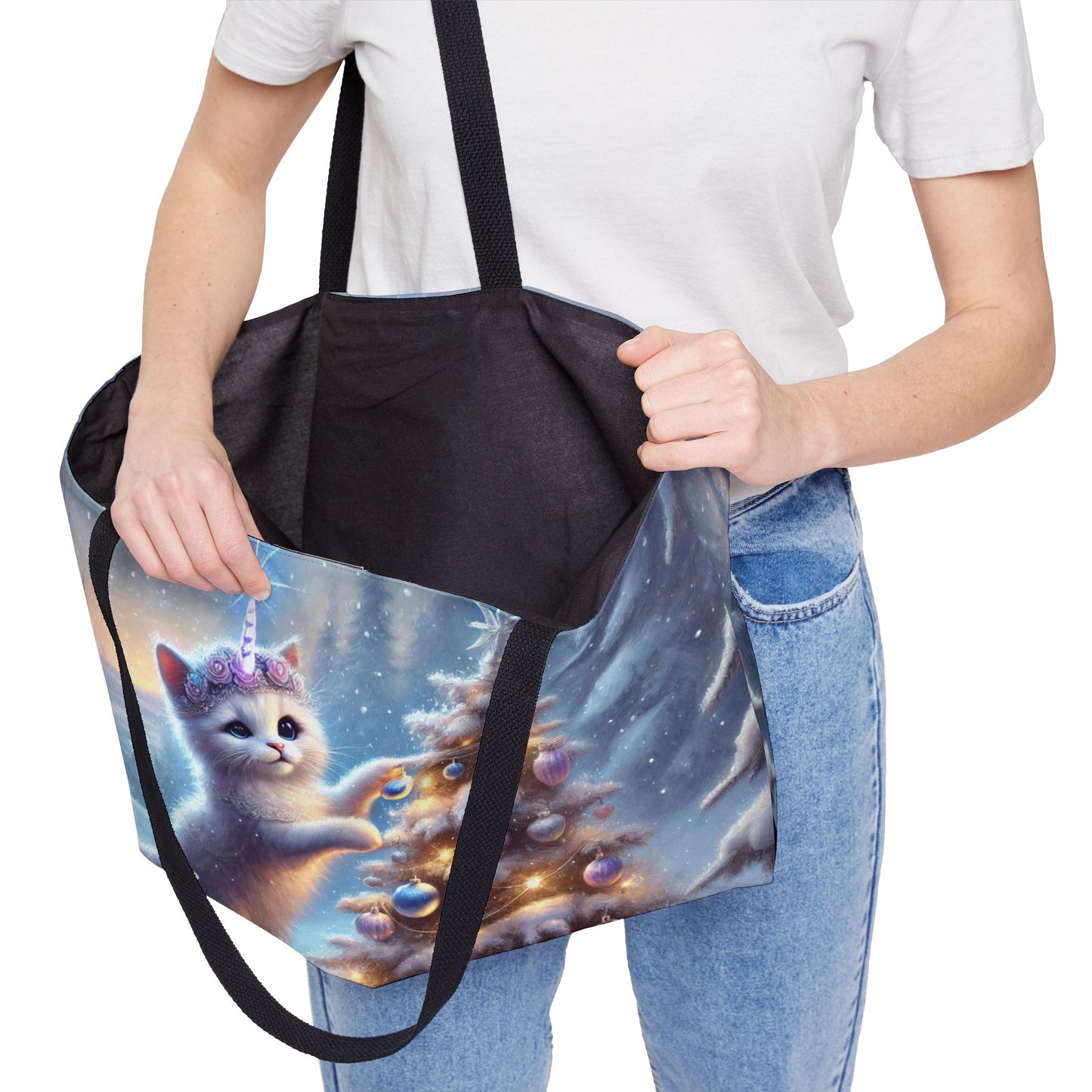 Caticorn Winter Magic - Cat Unicorn Lover  - Weekender Tote Bag   