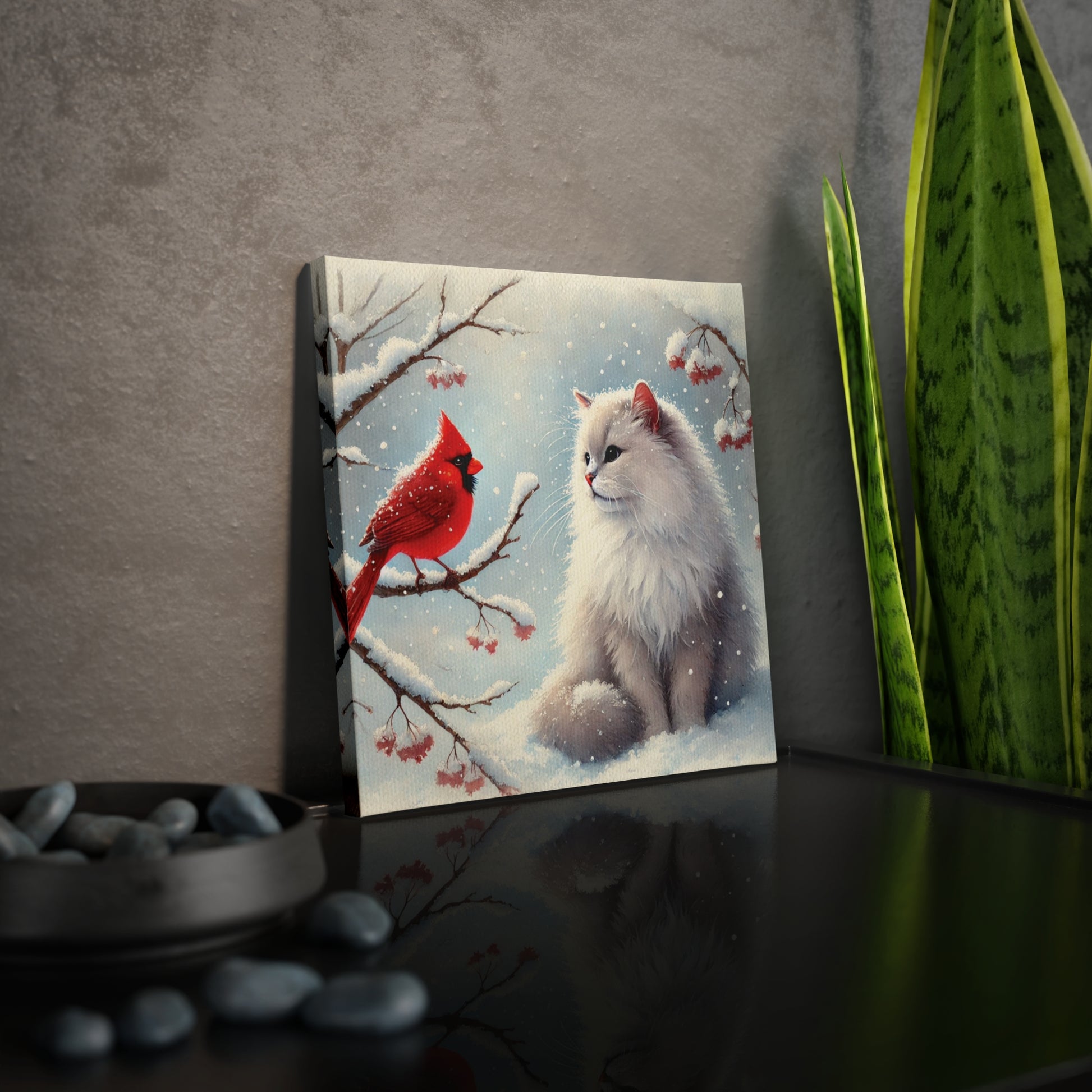 Winter Conversations - Cat Lover - Holiday Decor - Wall Art Decor   