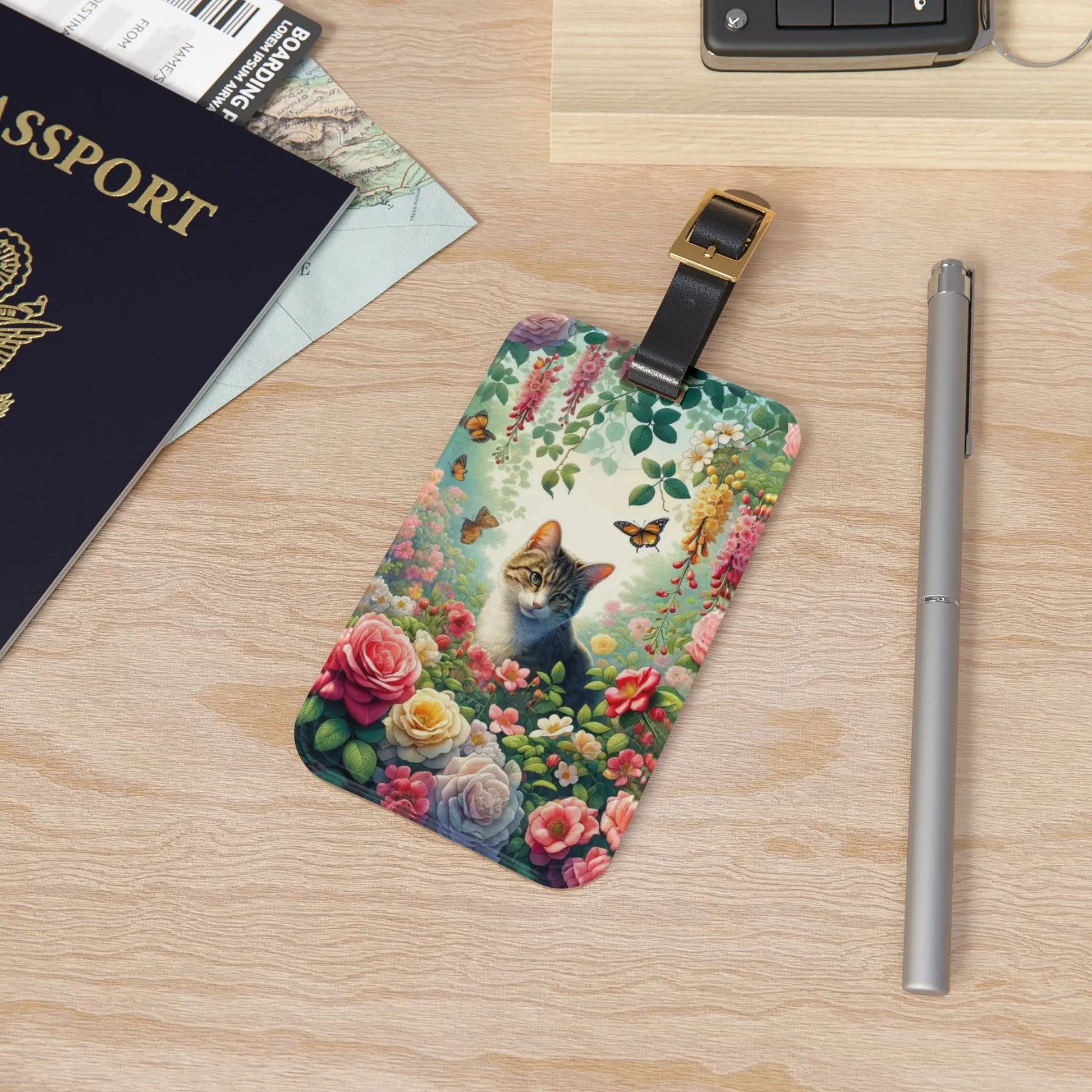 June Birth Flower - Rose and Honey Suckle - Luggage Tag - Montecore PawPrints