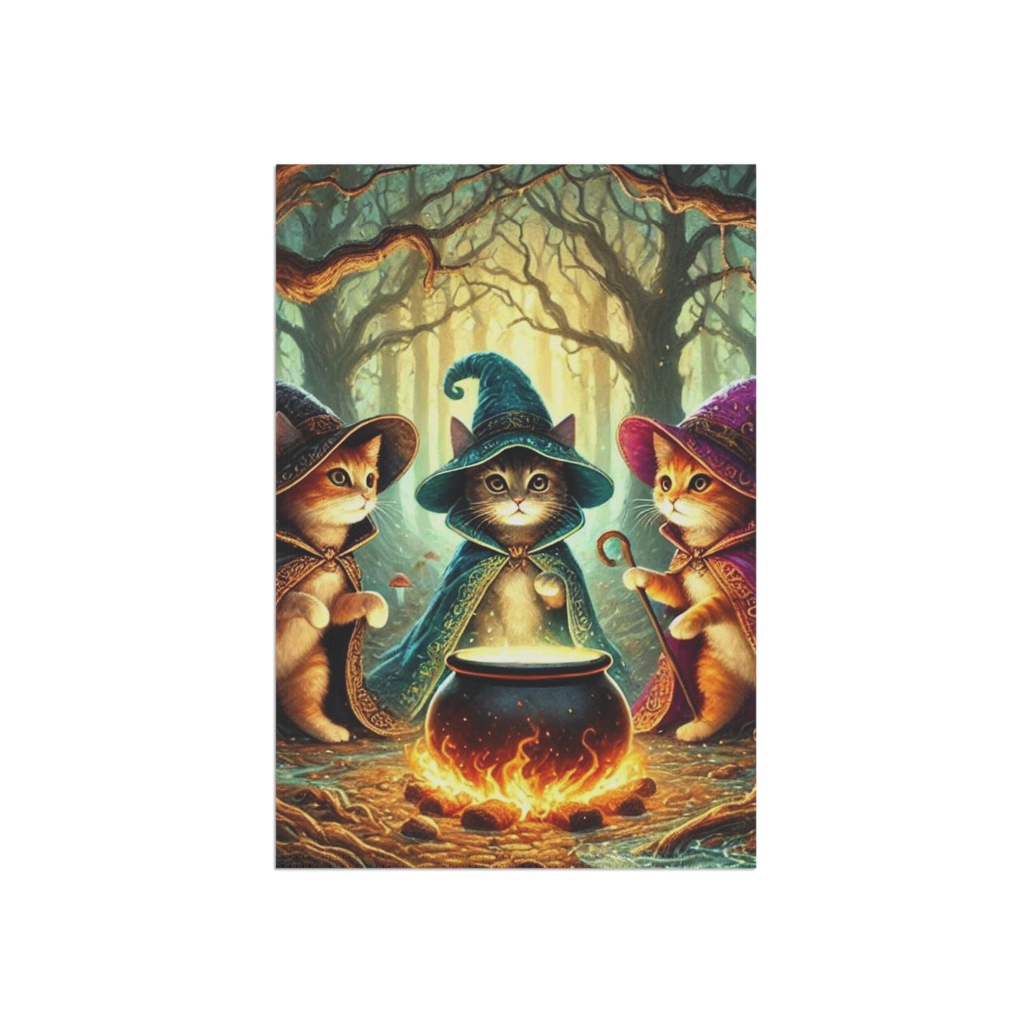 Halloween - Cat Witches - Garden & House Banner   