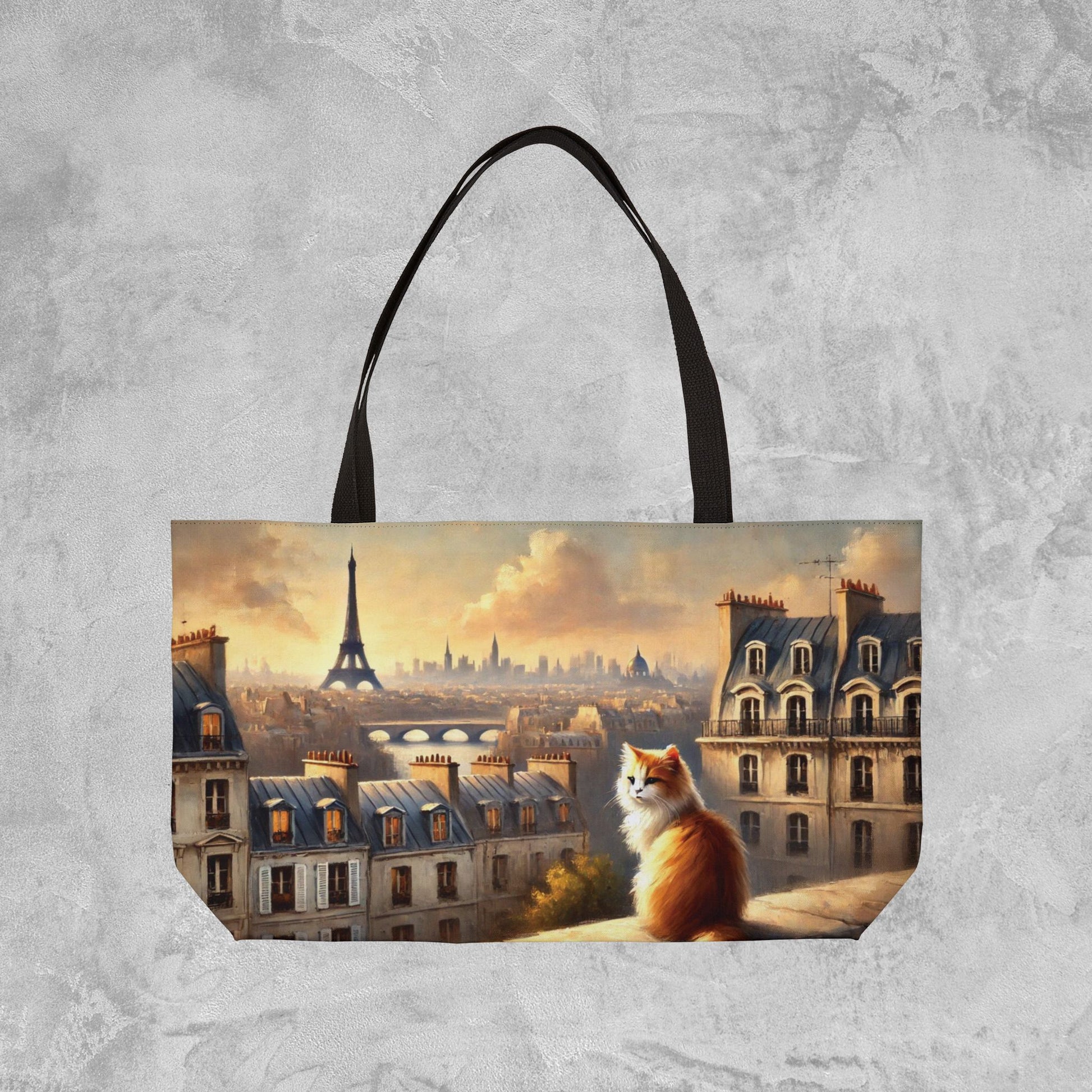 Paris City View - Cat Lover - Weekender Tote Bag   