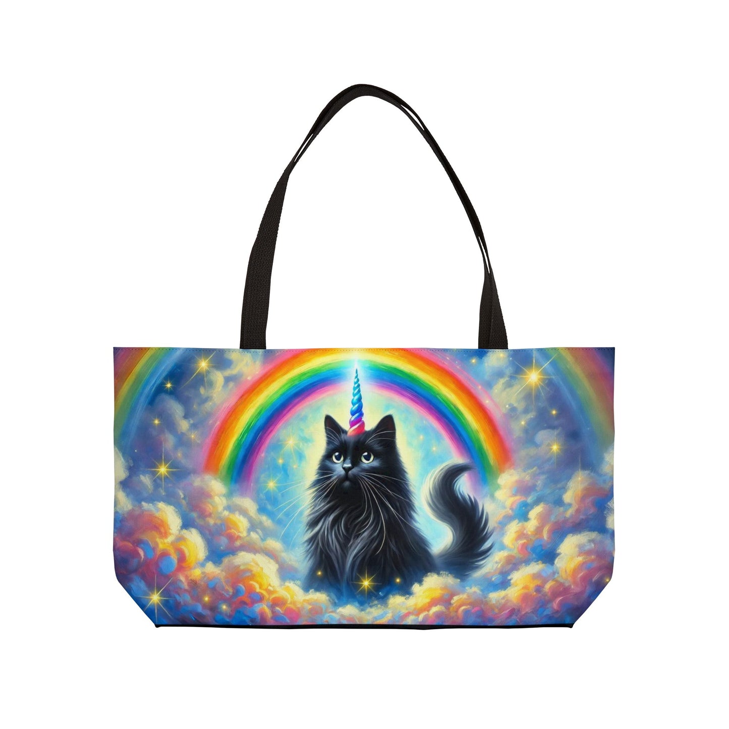 Caticorn in the Clouds - Cat Unicorn Rainbow - Weekender Tote Bag   