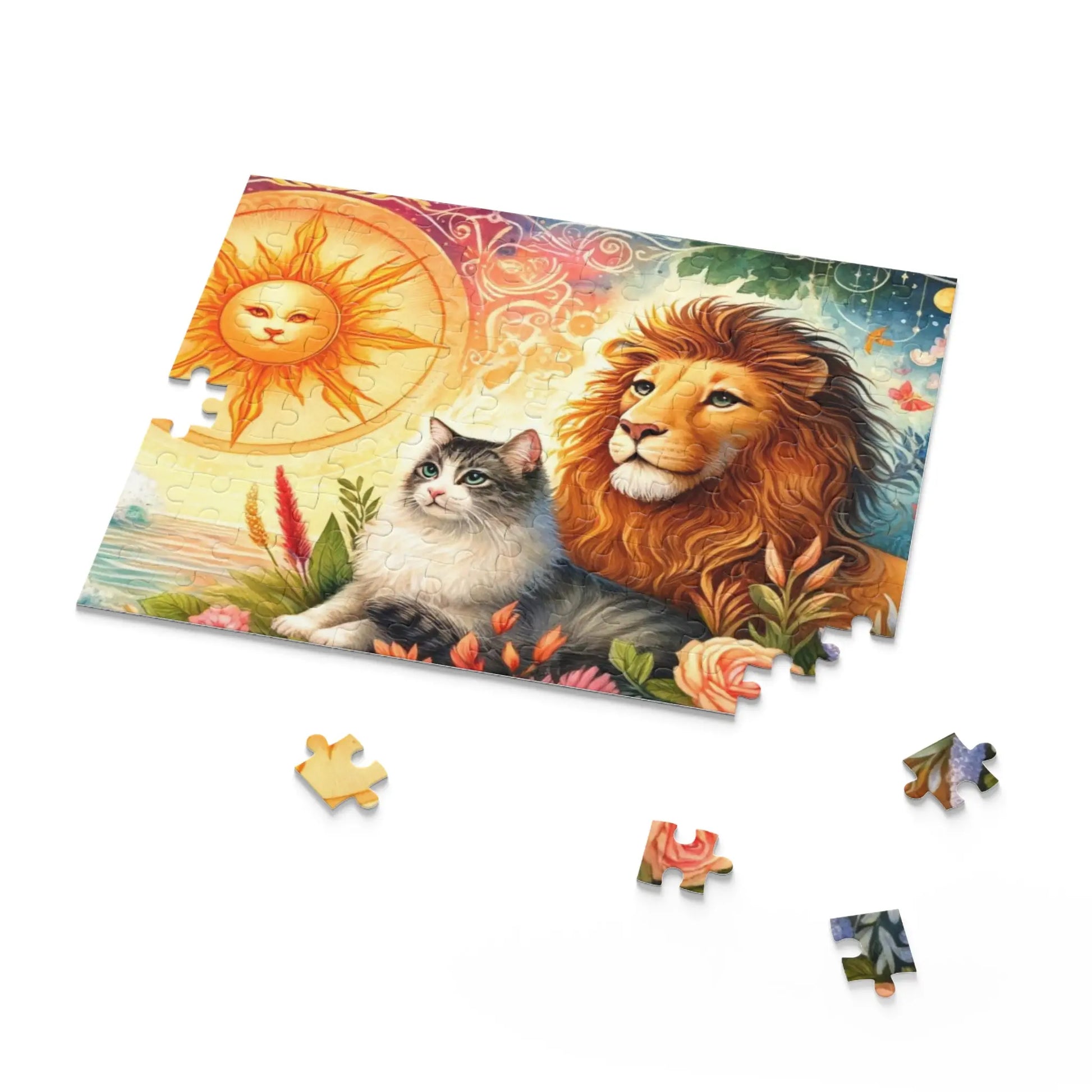 Leo Zodiac Birthday Puzzle - Cat Lover Gift 120, 252, or 500 -piece options   