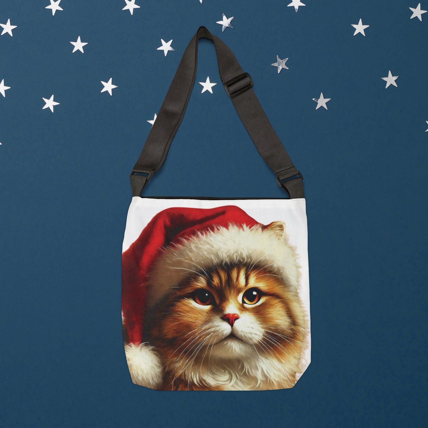 Santa Cat Lover - Adjustable Strap Tote Bag   