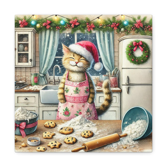 Christmas Cookies - Cat Lover - Holiday Decor - Canvas Gallery Wraps   