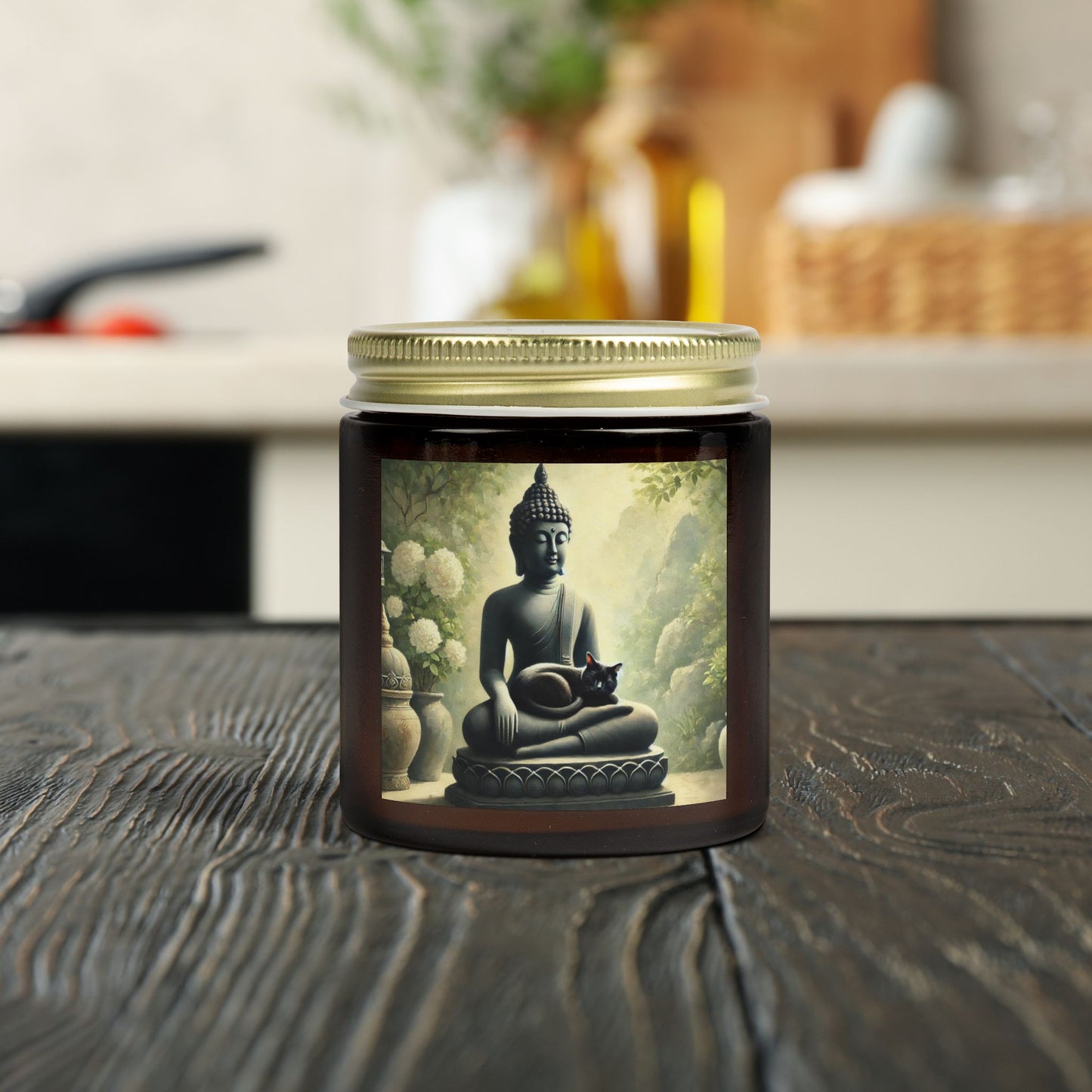 Cat Naps With Buddha - Scented Coconut Apricot Candles 4oz   