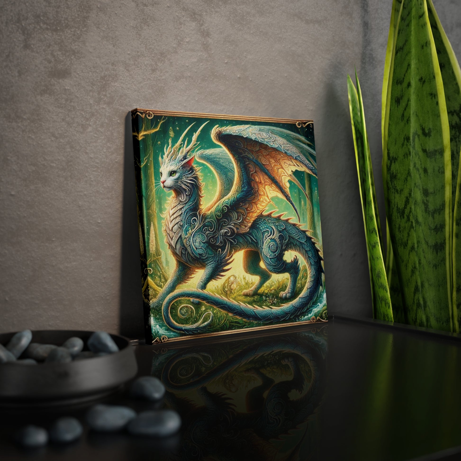 The Cragon - Cat Dragon  - Cat Lover - Wall Art Decor   