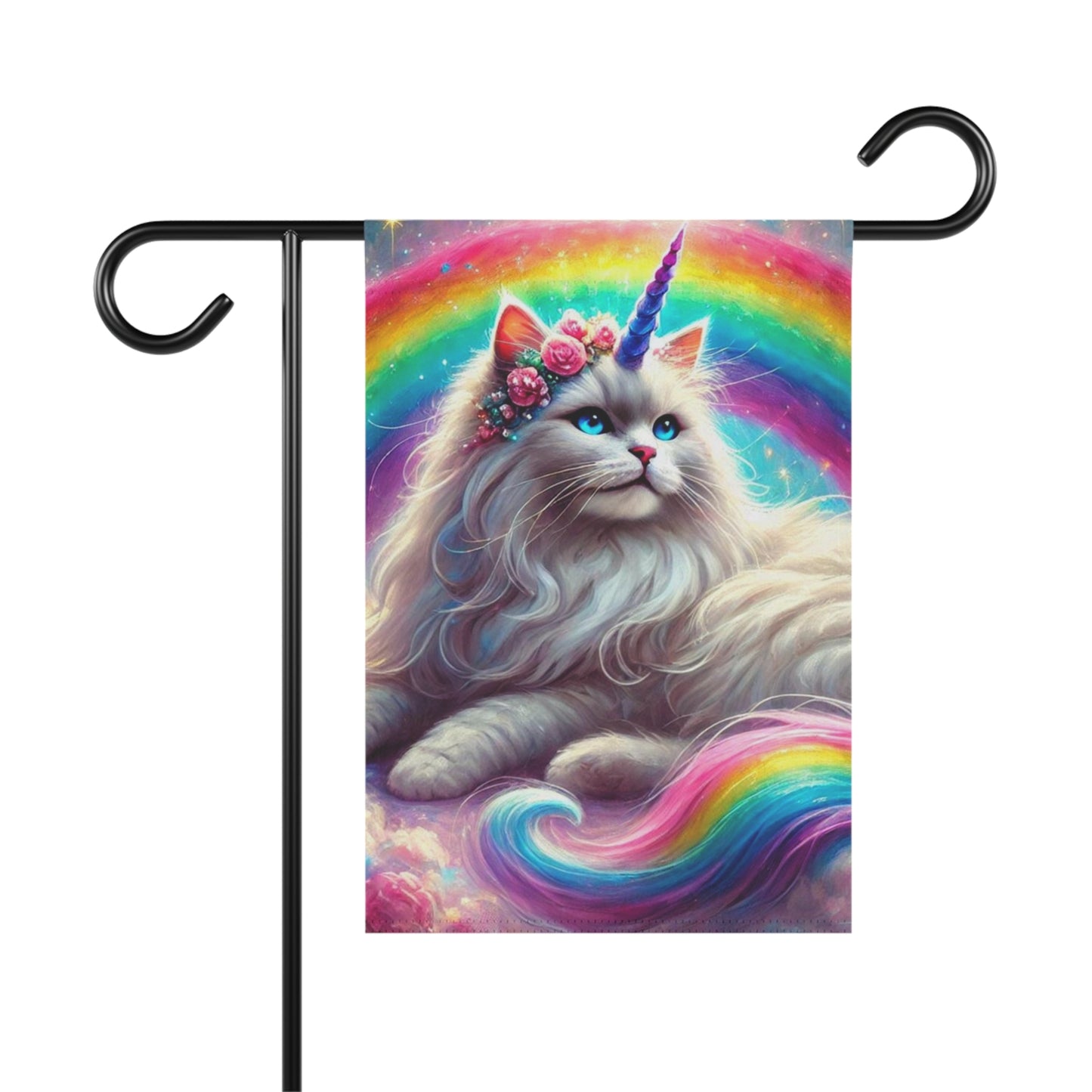 Rainbow Caticorn - Cat Unicorn - Garden & House Banner   