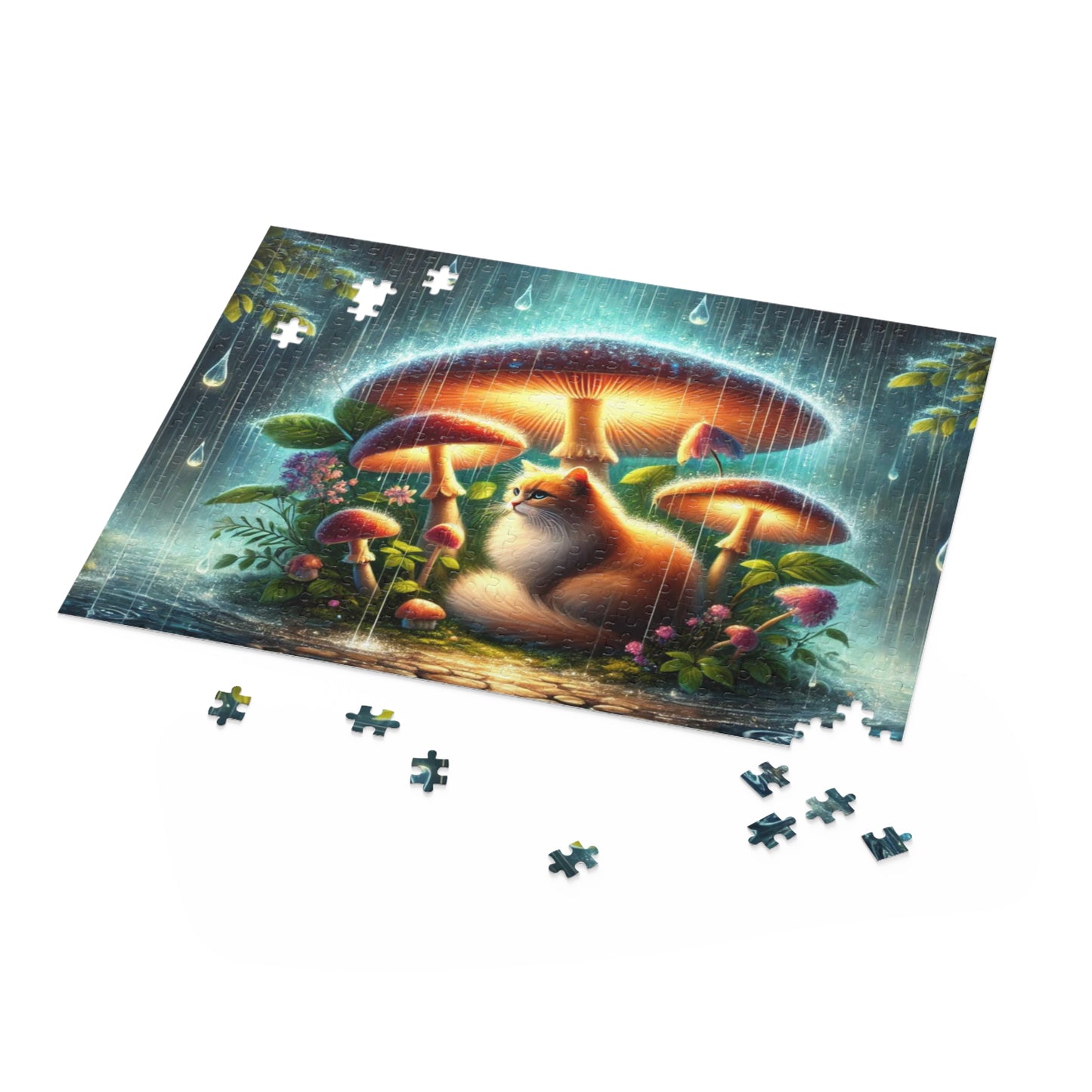 Mushroom Magic Puzzle - Cat Lover Gift 120, 252, or 500 -piece options   