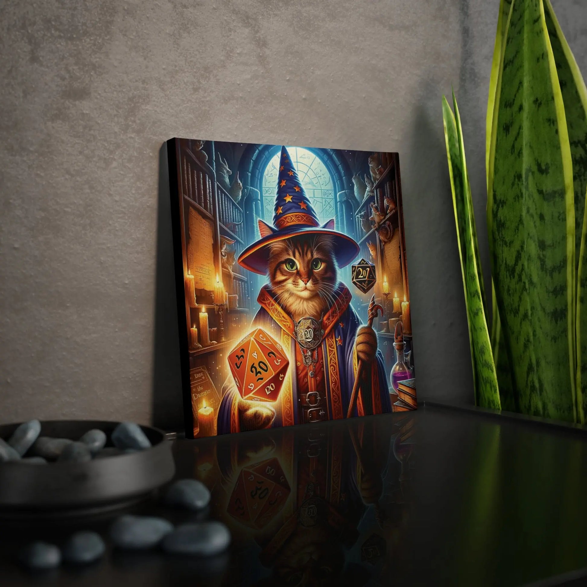 Tabby Cat Wizard Dungeons and Dragons  - Wall Art Decor - Montecore PawPrints