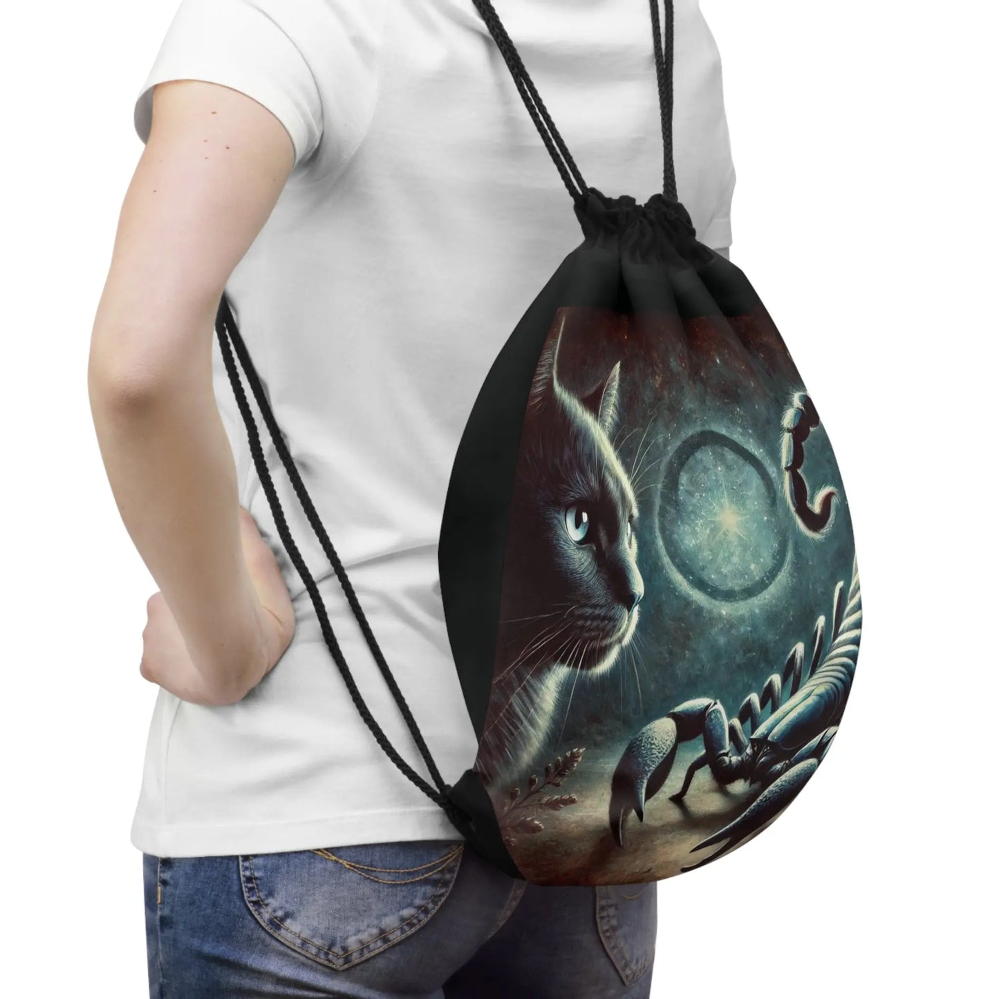 Scorpio - Cat Lover - Drawstring Bag   