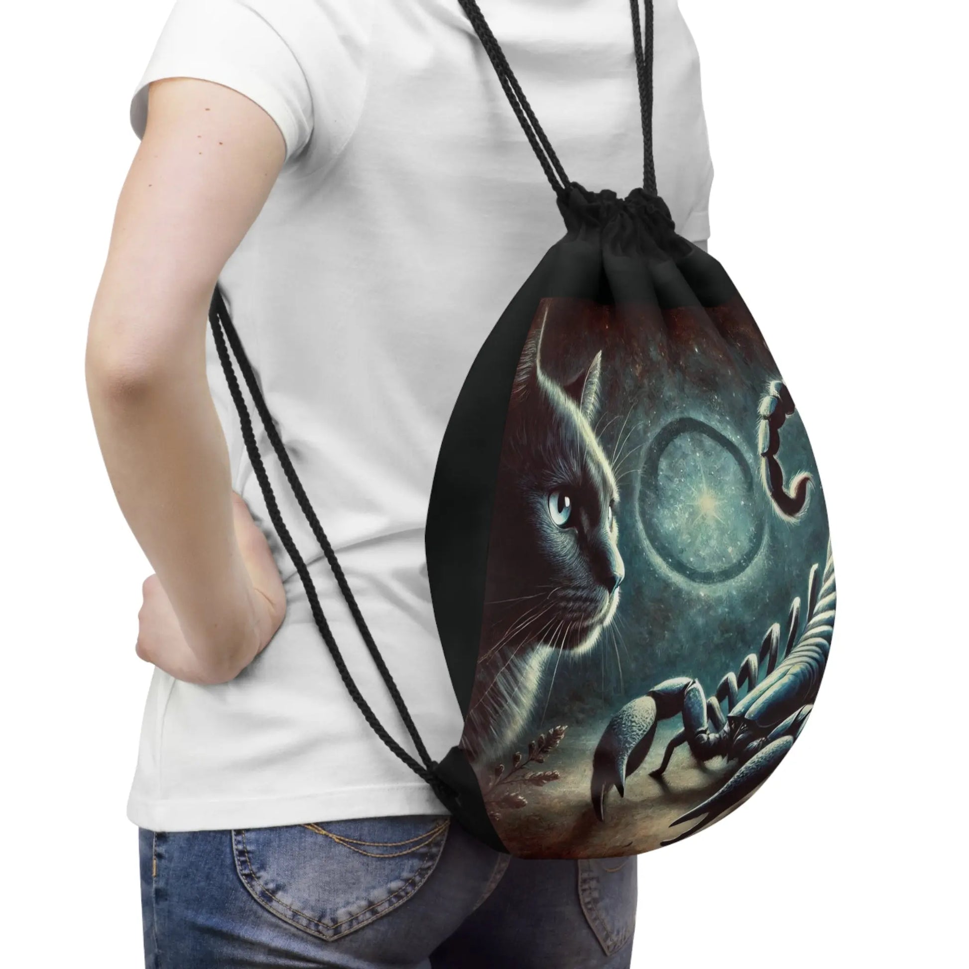 Scorpio - Cat Lover - Drawstring Bag   