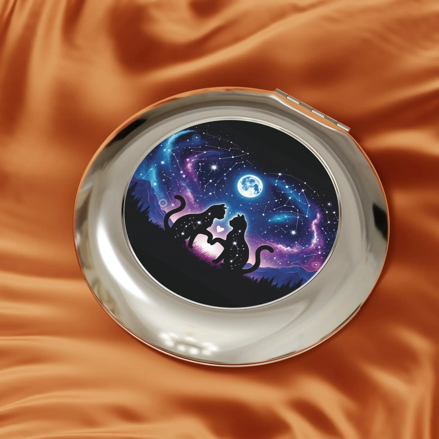 Cosmic Cat Lovers - Compact Travel Mirror - Montecore PawPrints